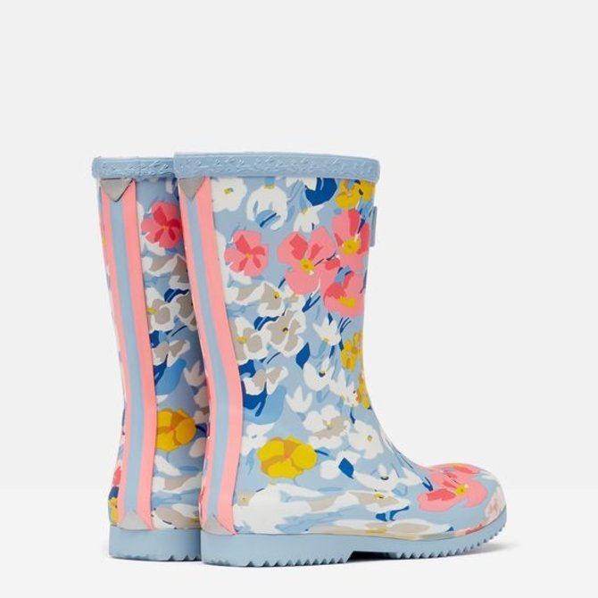 Joules Flexible Welly Light Blue Floral