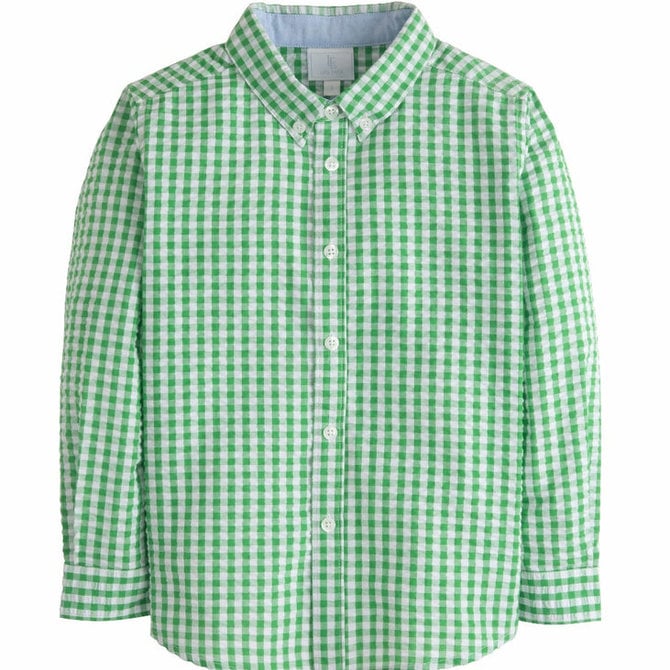 Little English Button Down Shirt- Preppy Green