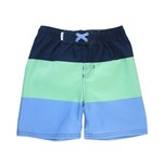 Ruffle Butts Rugged Butts Mint & Blue Color Block Swim Trunks