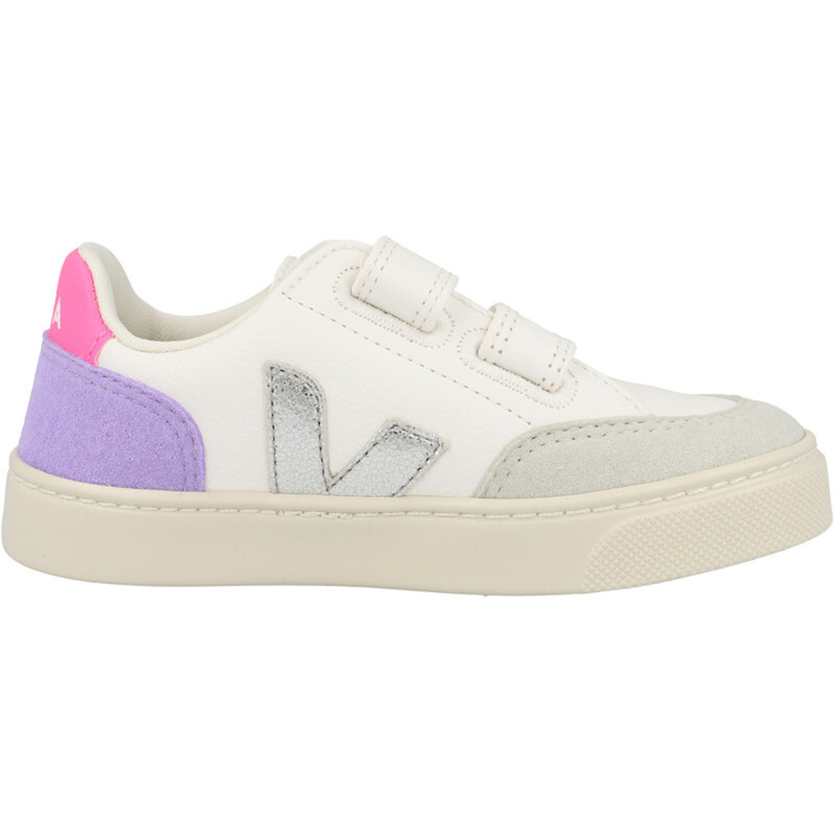 Veja Veja Junior Sneaker Velcro Chrome White Multico Lavender