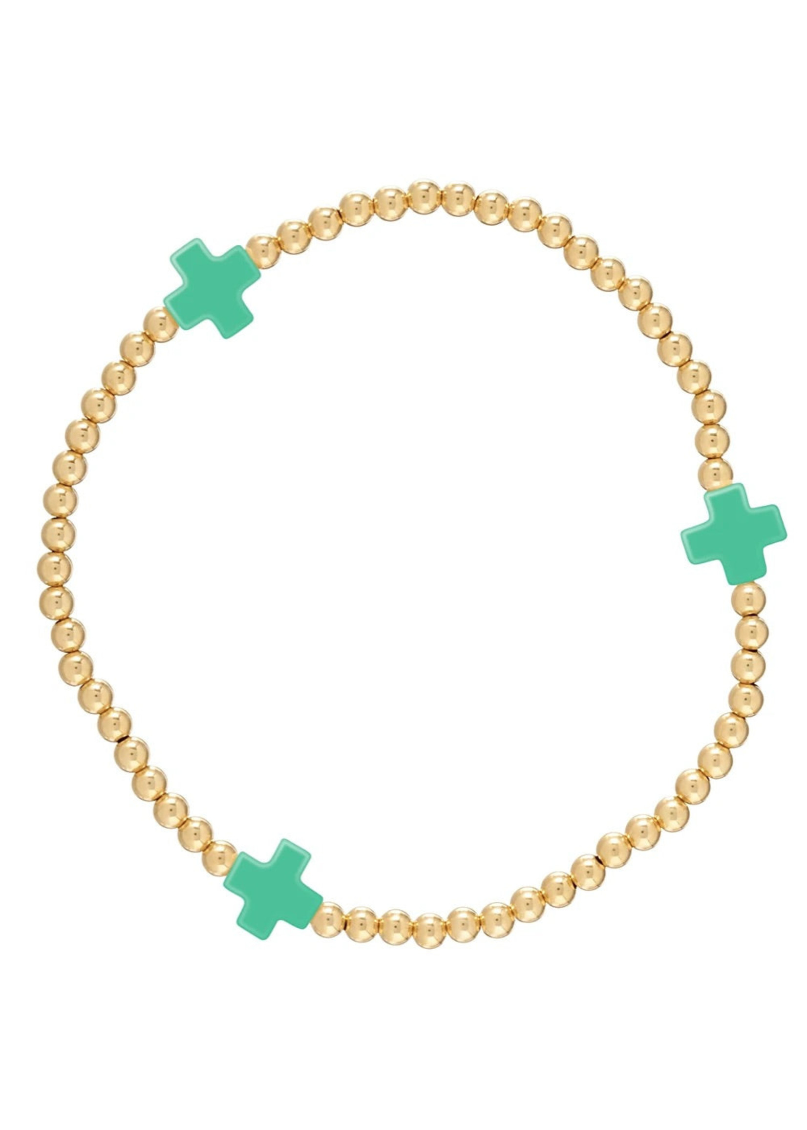 E Newton Girl E Newton Girl Emerald Signature Cross Bracelet