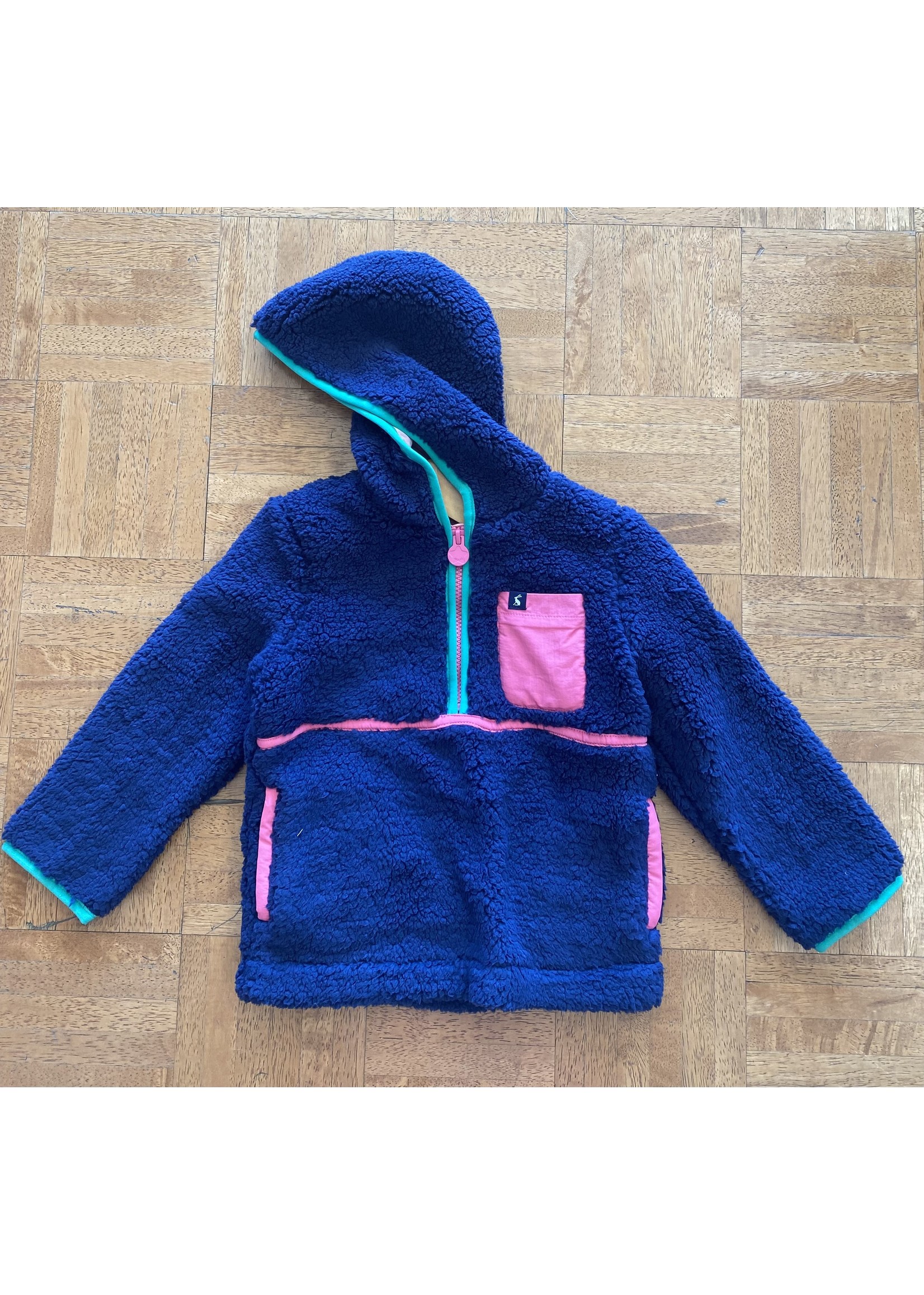 Joules Joules Navy Fleece with Pink Pocket