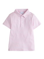 Little English Little English Light Pink Striped Short Sleeve Polo