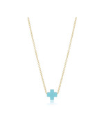 E Newton Girl E Newton Girl Turquoise Signature Cross Gold 14"