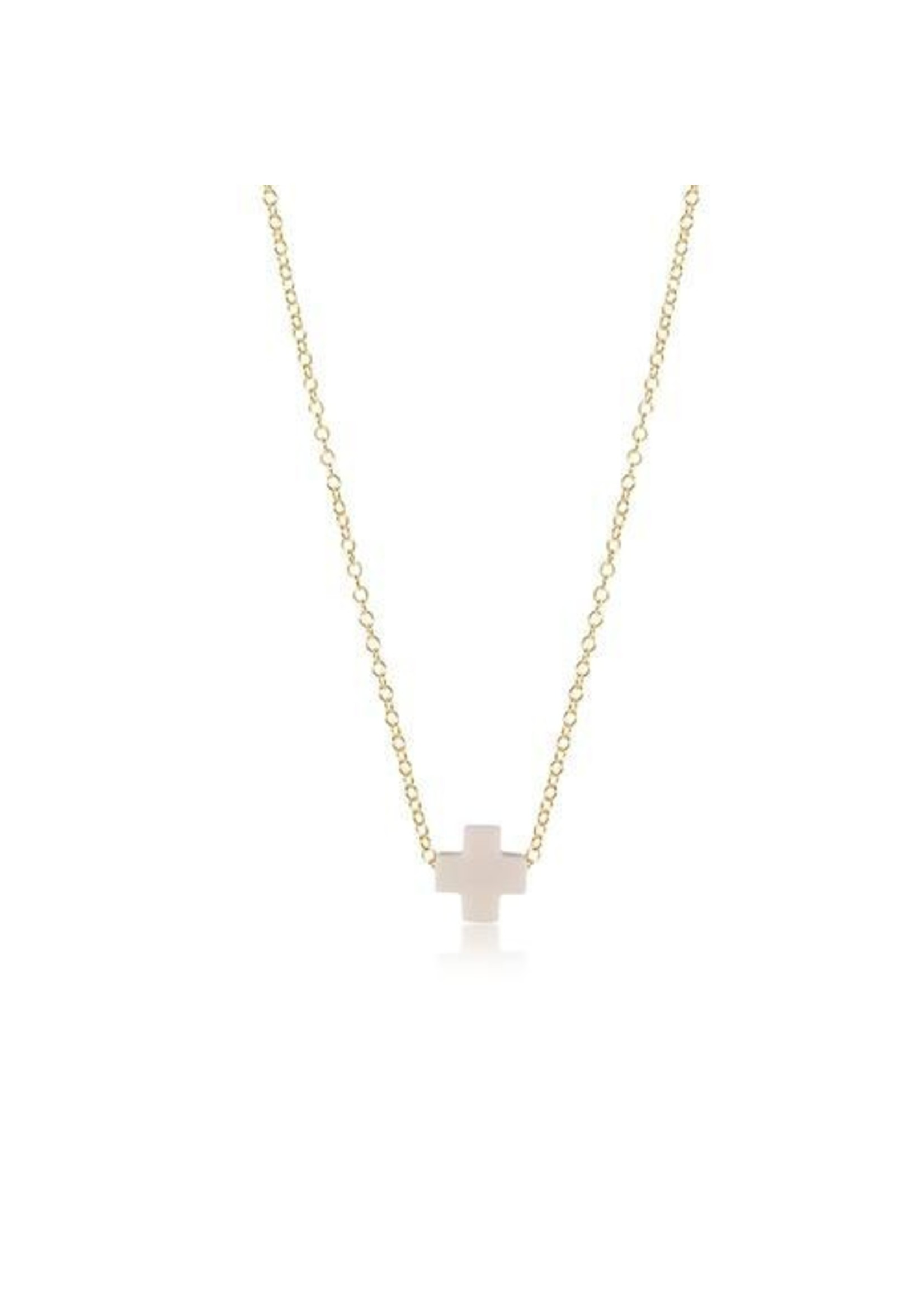 E Newton Girl E Newton Girl Off-White Signature Cross 14"