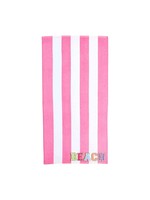 Mud Pie Mud Pie Pink Stripe Patch Beach Towel