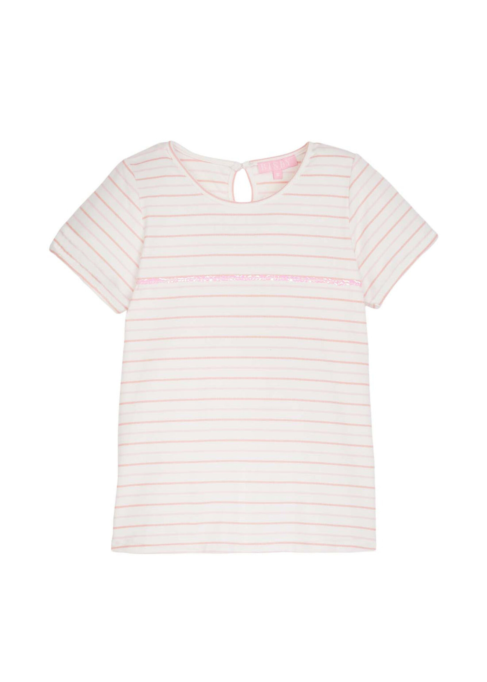 Bisby Bisby Sequin Stripe Tee Pink/Rust