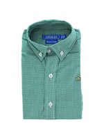 J Bailey J Bailey Roscoe Green Microcheck Button Down