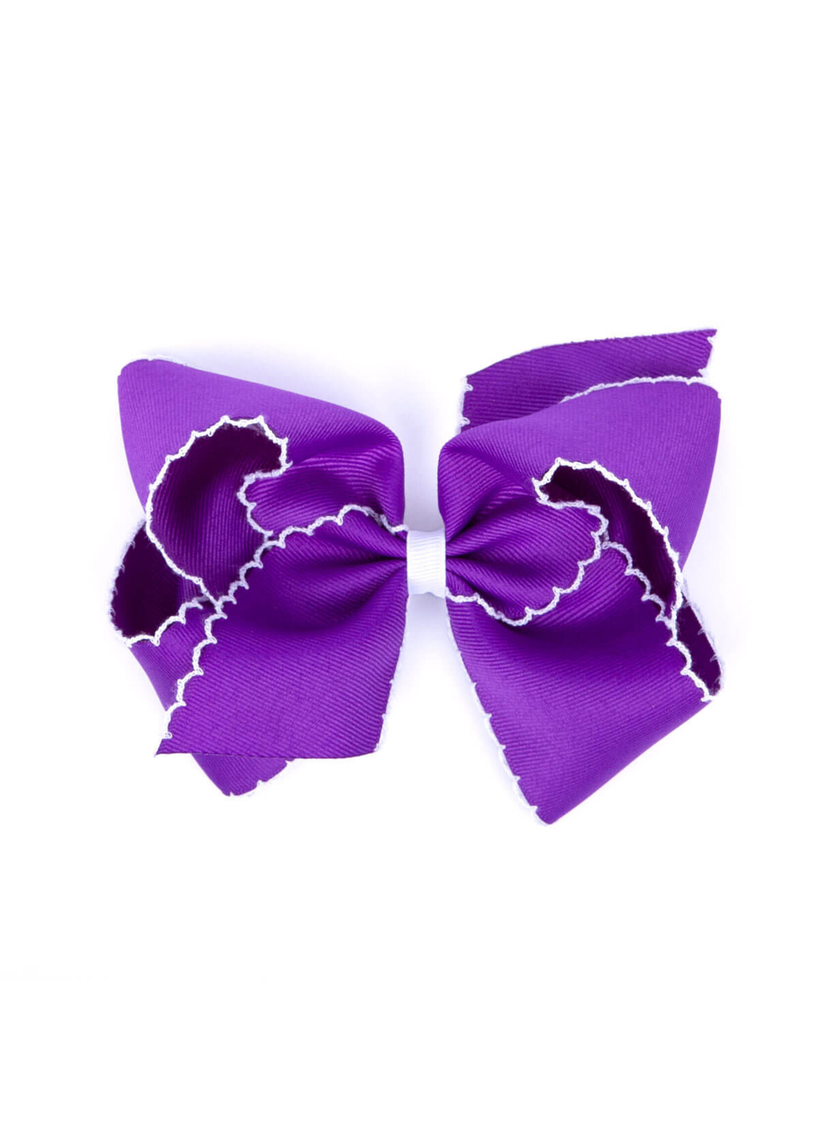 Wee Ones Wee Ones Purple with White Moonstitch King Bow
