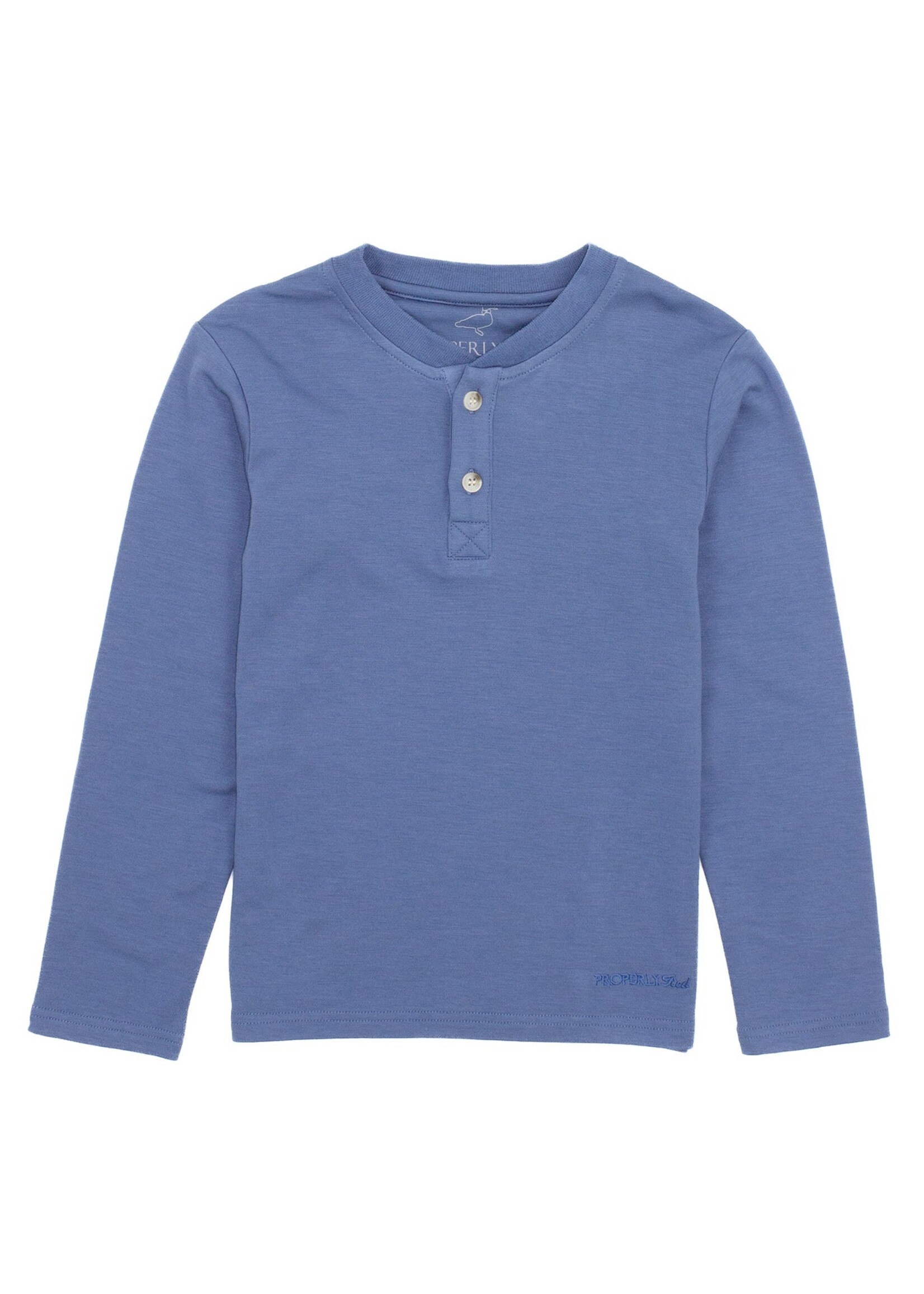 Properly Tied Shoreline Henley LS Stone Blue