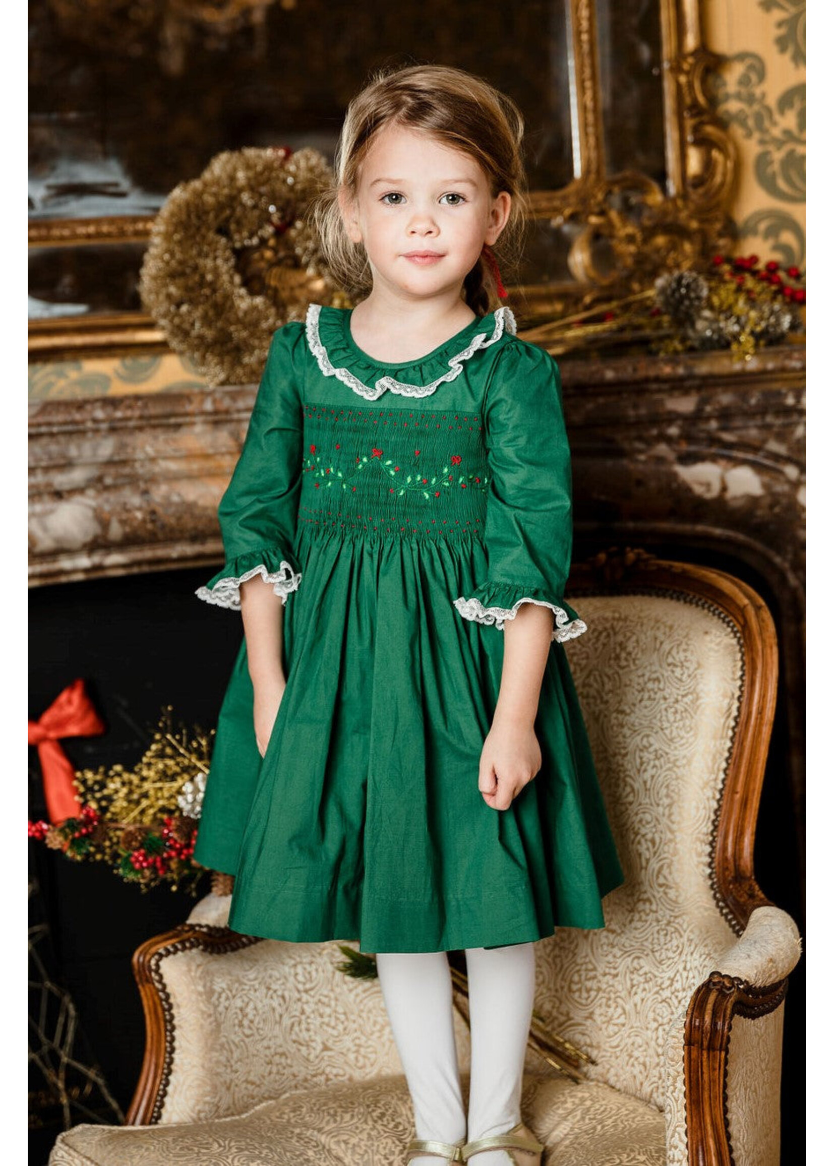 Antoinette Paris Christmas Long Sleeve Dress - Margaret Green