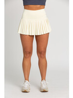 Gold Hinge Gold Hinge Pale Yellow Pleated Skirt