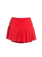 Gold Hinge Gold Hinge Candy Red Pleated Skirt