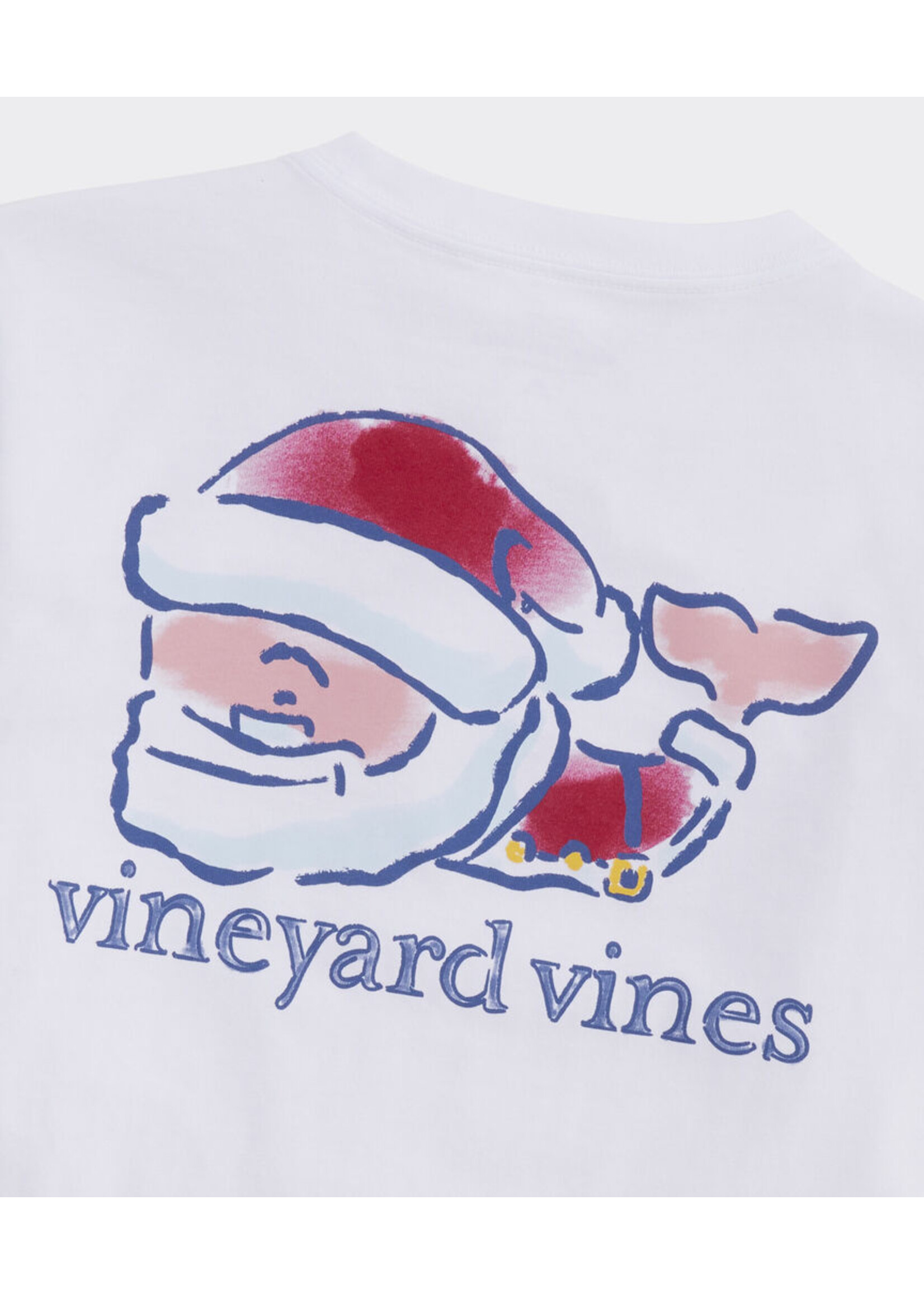 Vineyard Vines Boys Watercolor Santa Whale SS Tee
