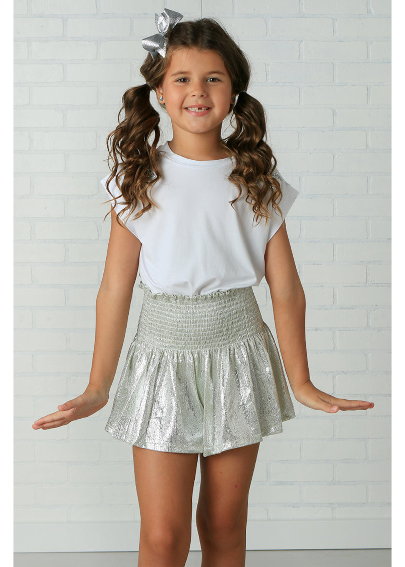 Queen of Sparkles Queen of Sparkles Girls Silver Swing Short