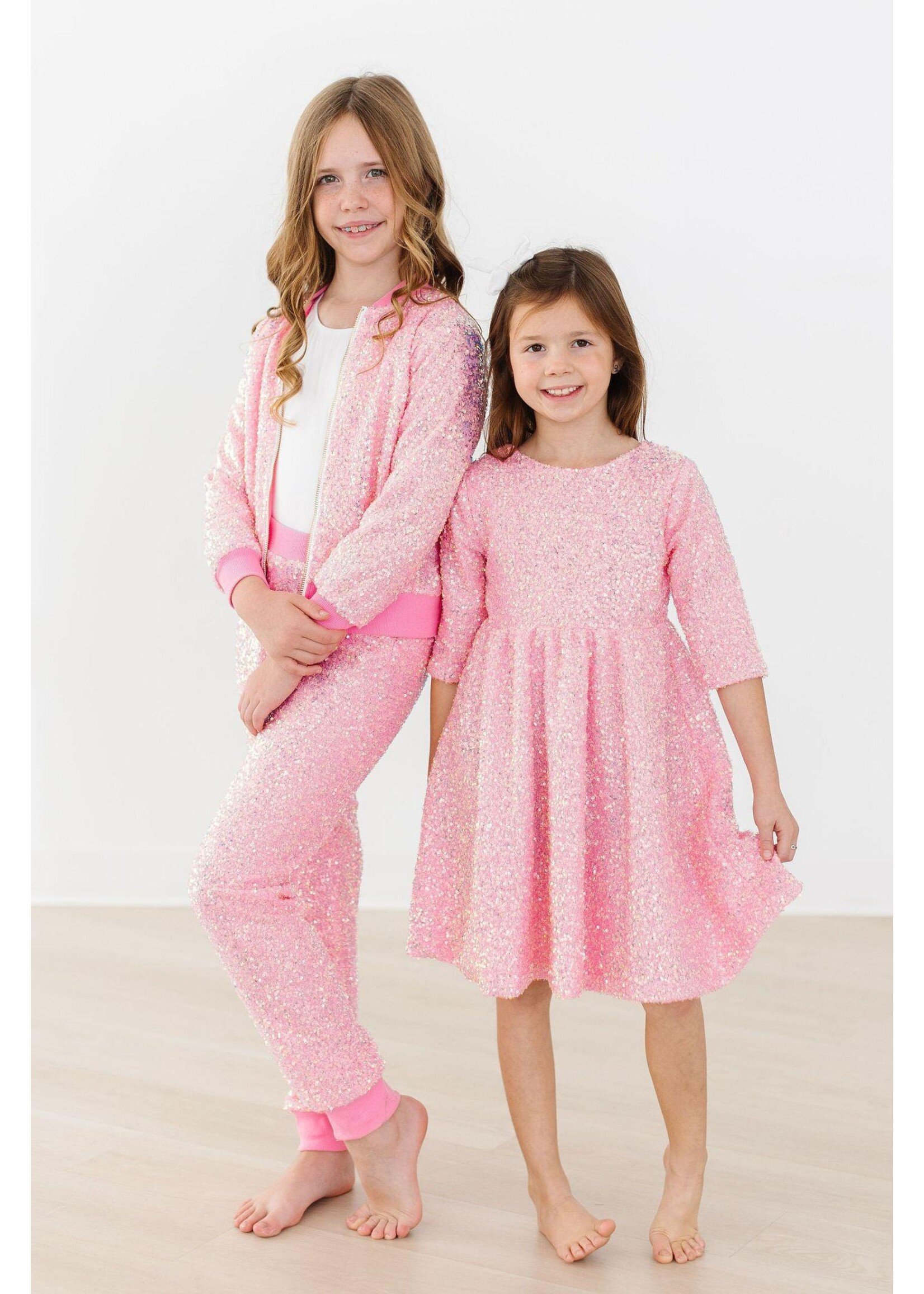 Mila & Rose Mila and Rose - Bubblegum Pink Sequin Joggers