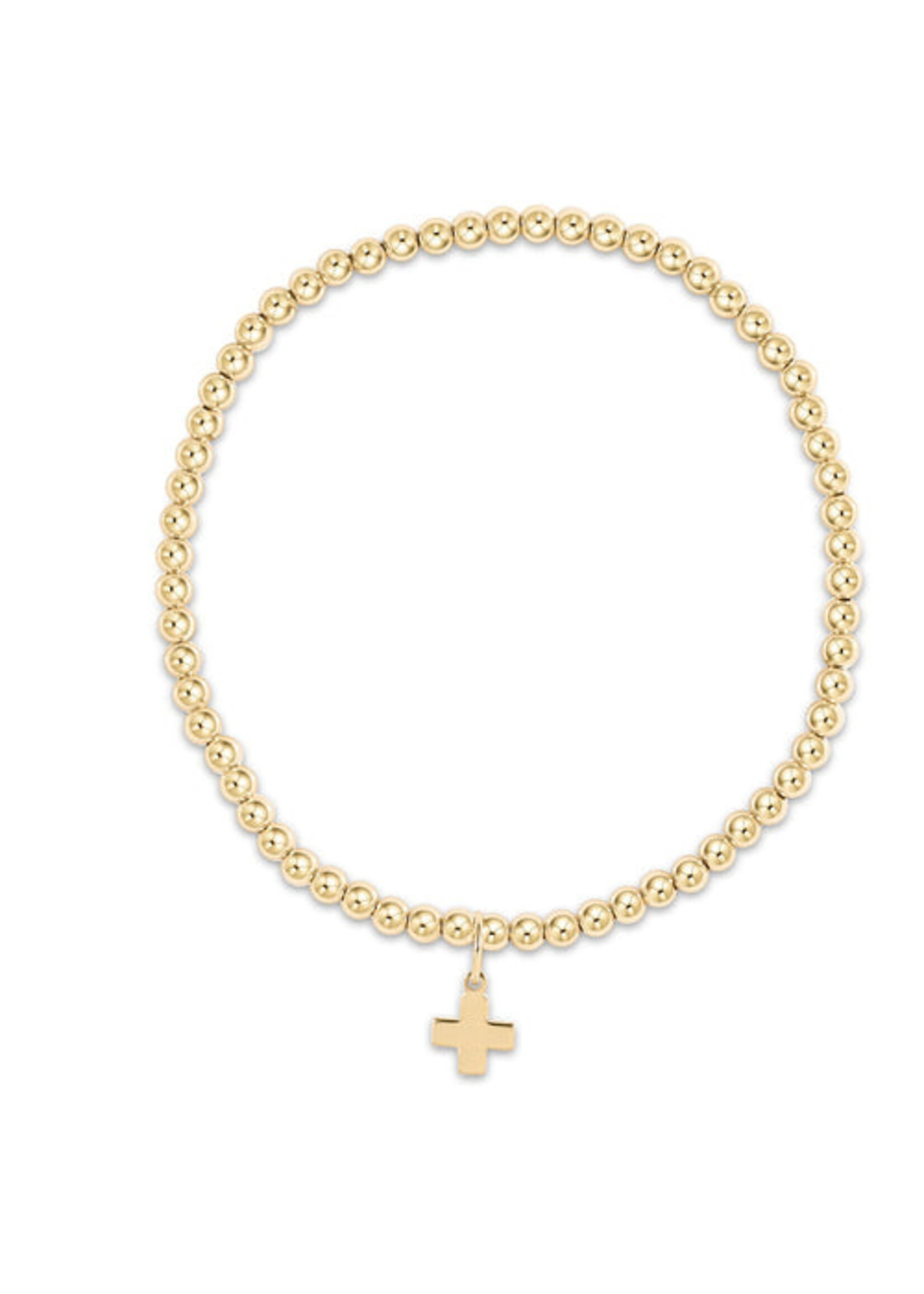 E Newton Girl E Newton Girl Classic Gold 3mm Signature Cross Gold Bracelet