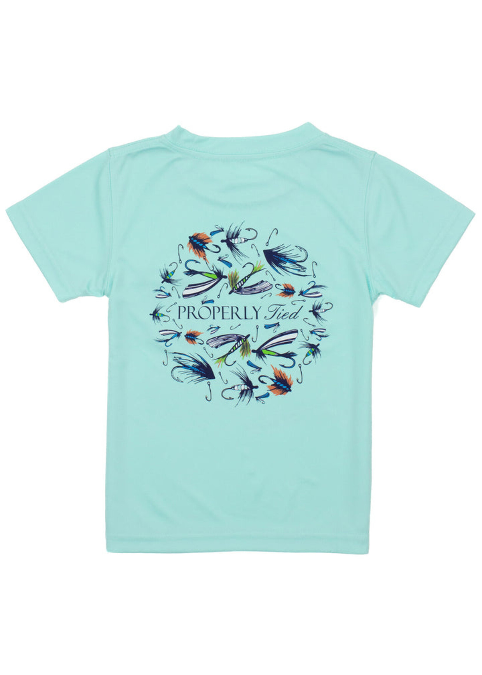 Properly Tied Boys Stay Fly Seafoam SS Perf Tee