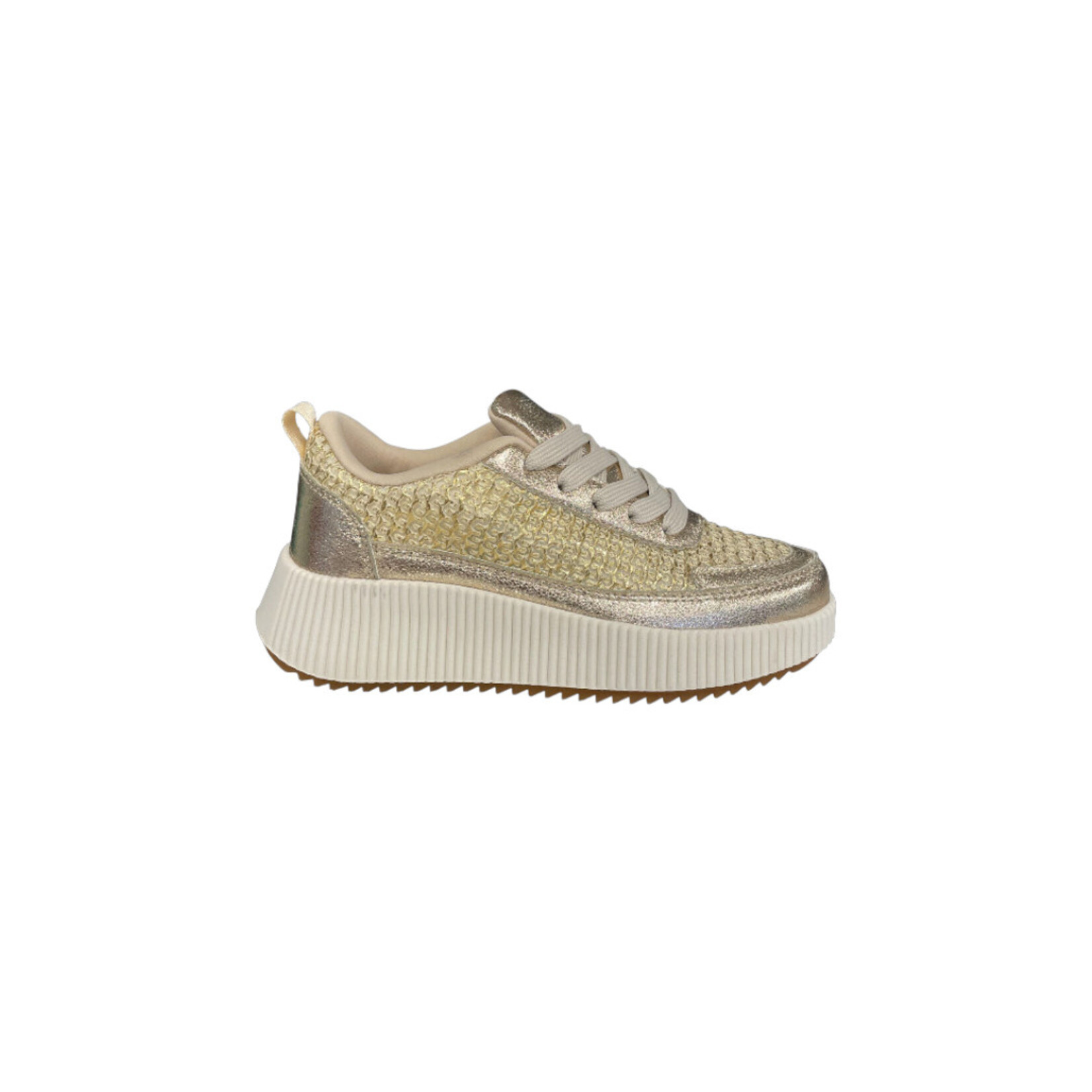 Covey House CH Gold Shimmer Platform Sneaker