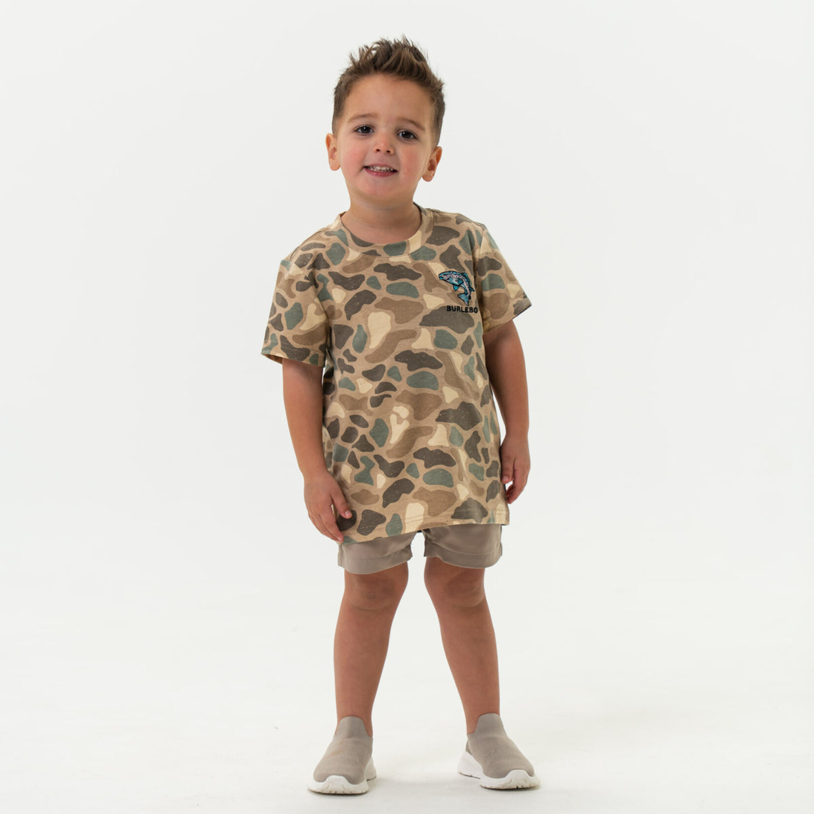 Burlebo Burlebo Youth Pintail Camo SS Tee - Jumping Trout