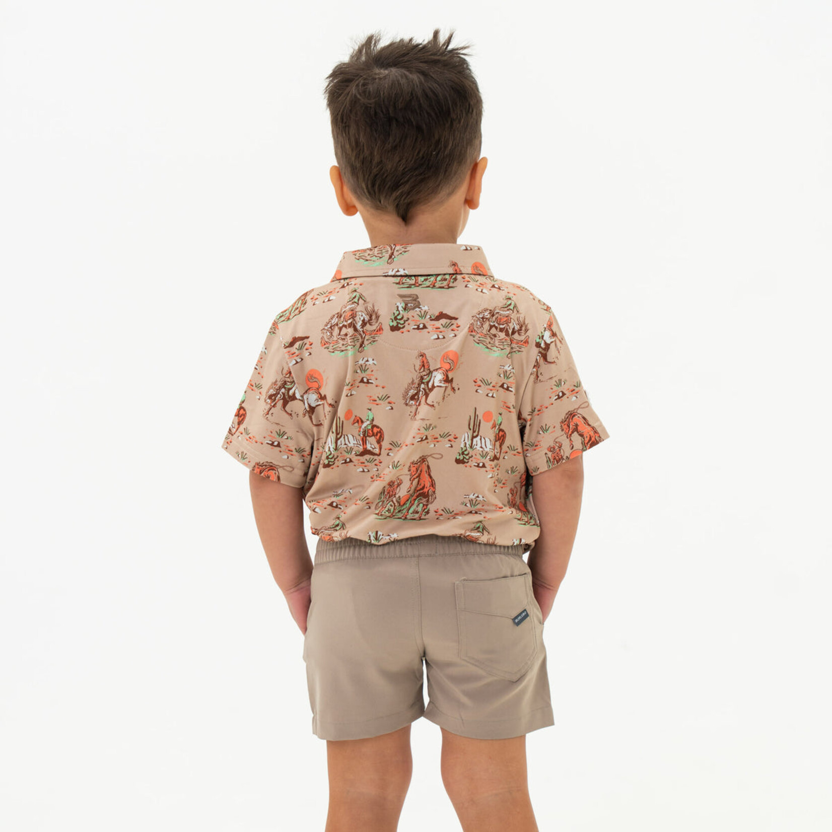 Burlebo Burlebo Youth Cowboy Up Khaki Polo