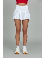 Gold Hinge Gold Hinge White Pleated Skirt