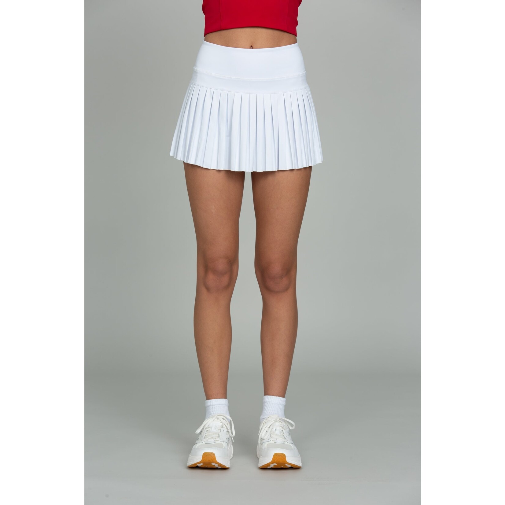 Gold Hinge Gold Hinge White Pleated Skirt