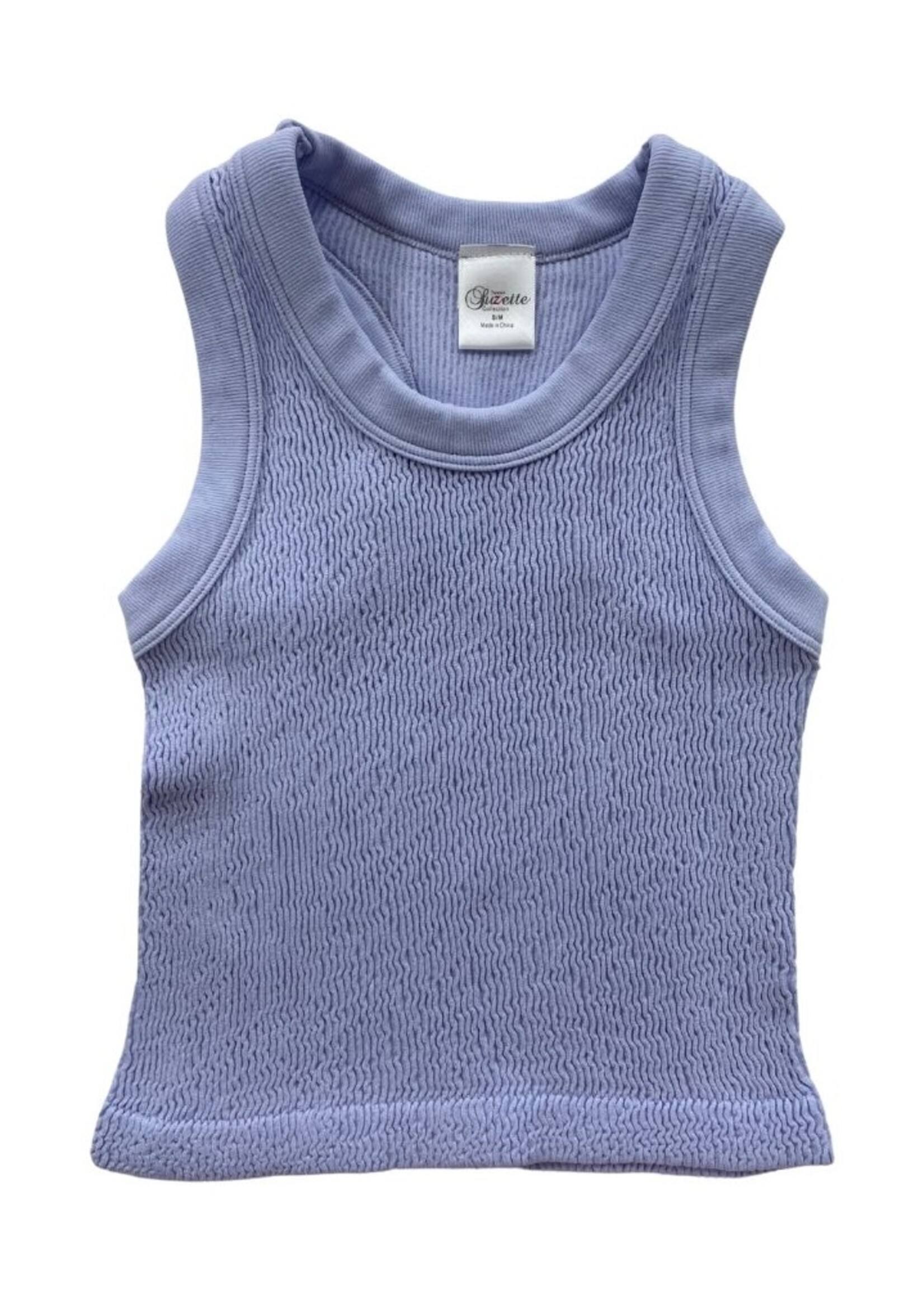 Suzette Suzette Lavender Smocked Tank