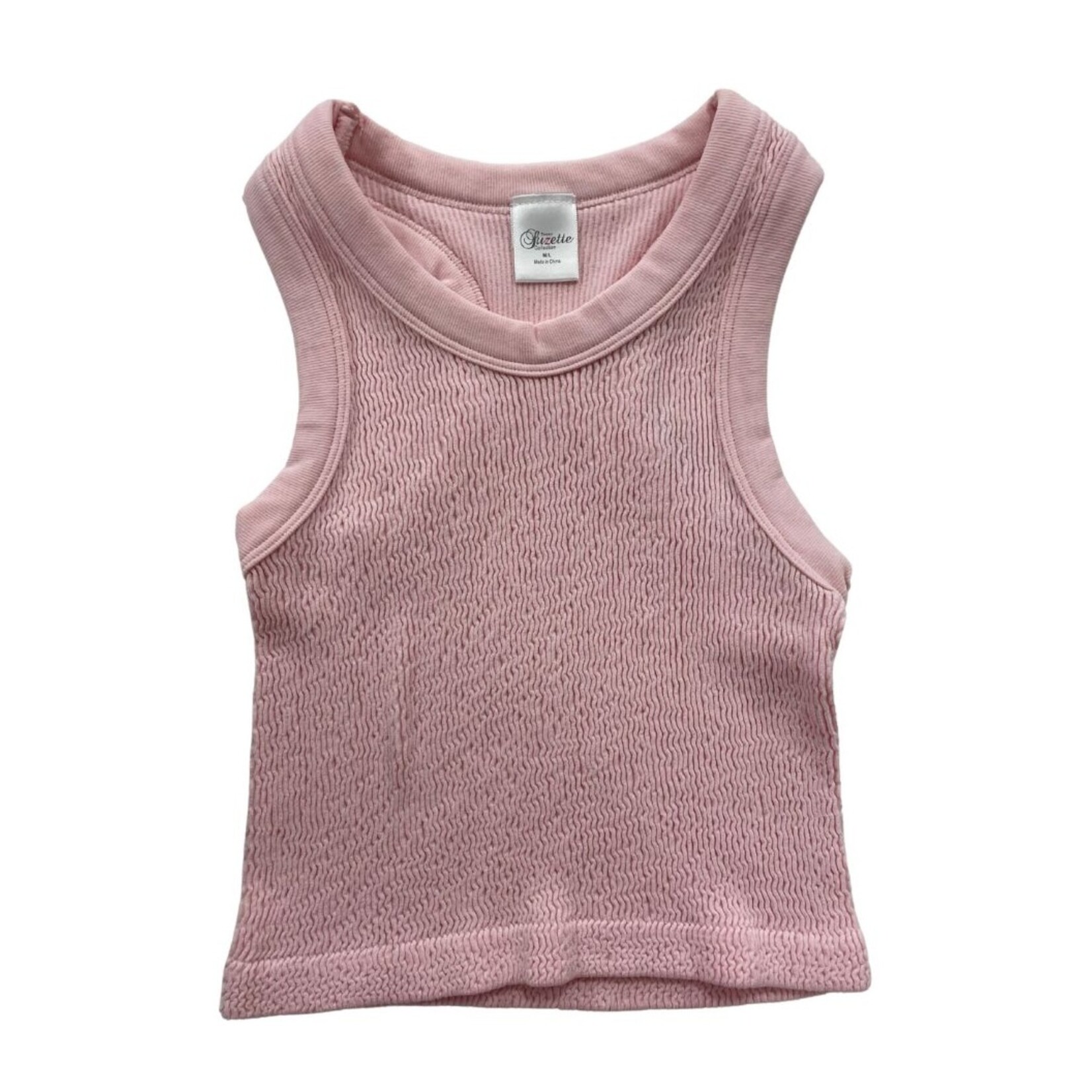 Suzette Suzette Pink Smocked Tank