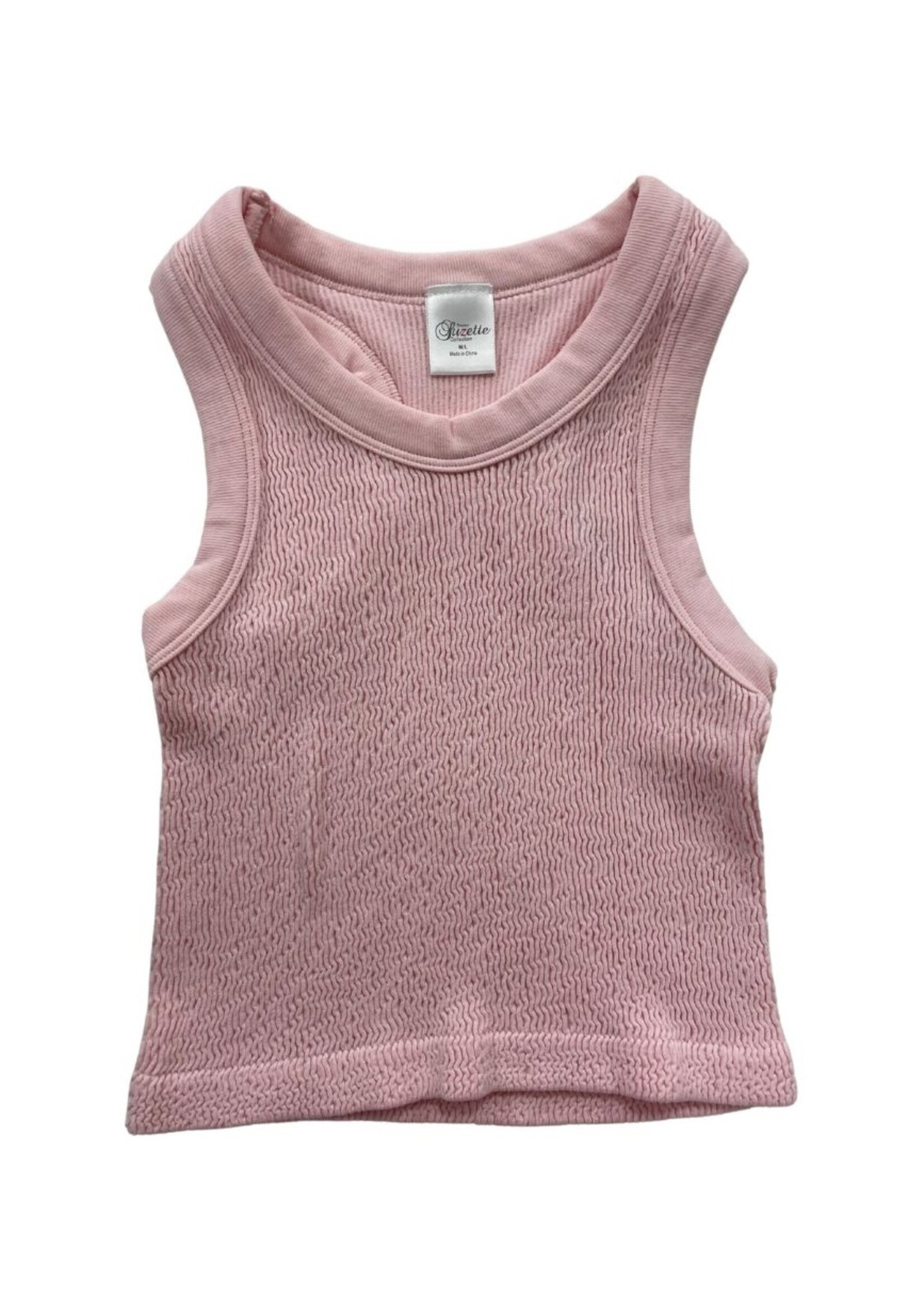 Suzette Suzette Pink Smocked Tank