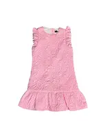 Little Olin Little Olin Pink Textured Ruffle Dress