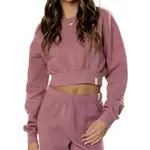 Kaveah Kaveah Cotton Fleece Mulberry Crop Sweatshirt