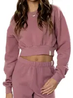 Kaveah Kaveah Cotton Fleece Mulberry Crop Sweatshirt