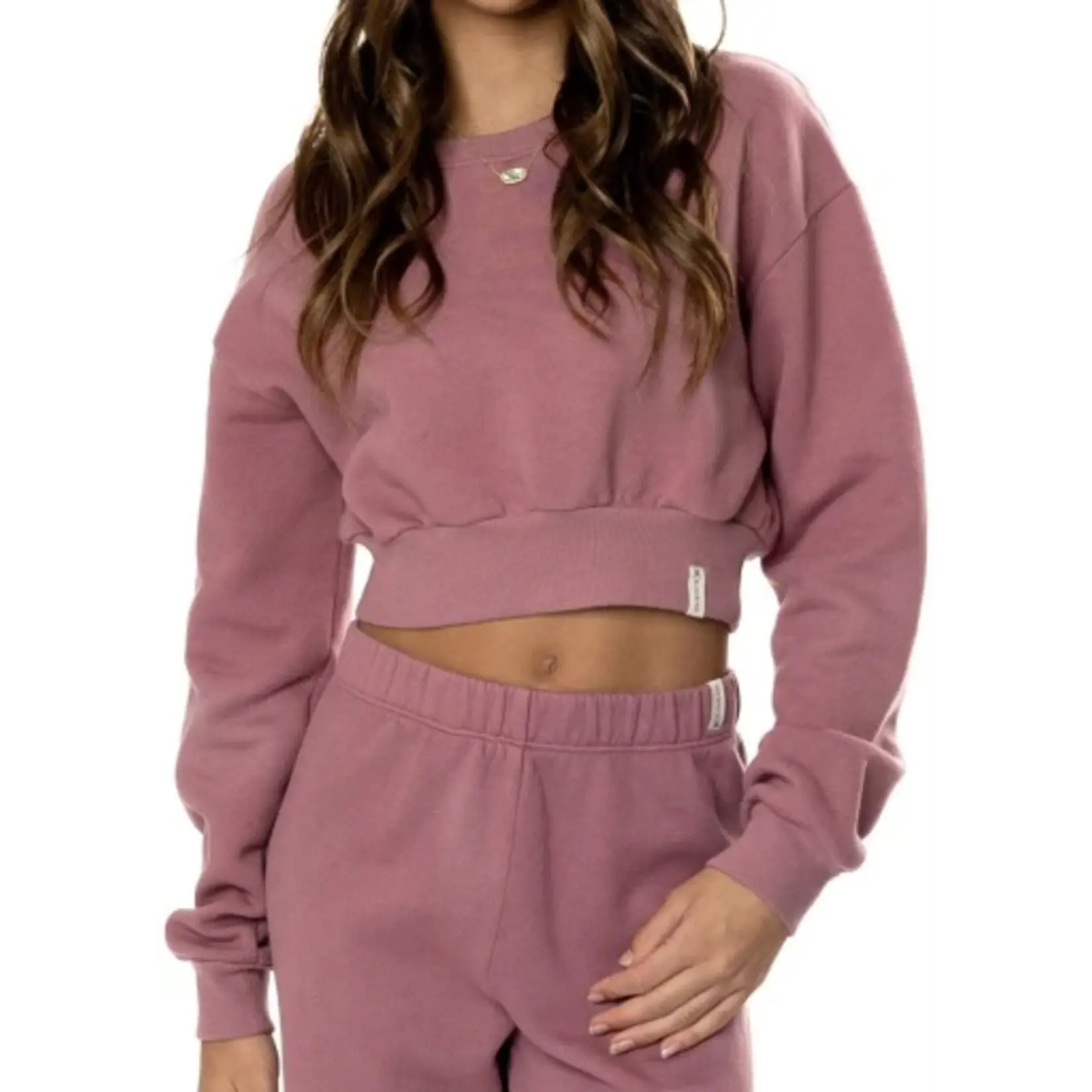 Kaveah Kaveah Cotton Fleece Mulberry Crop Sweatshirt