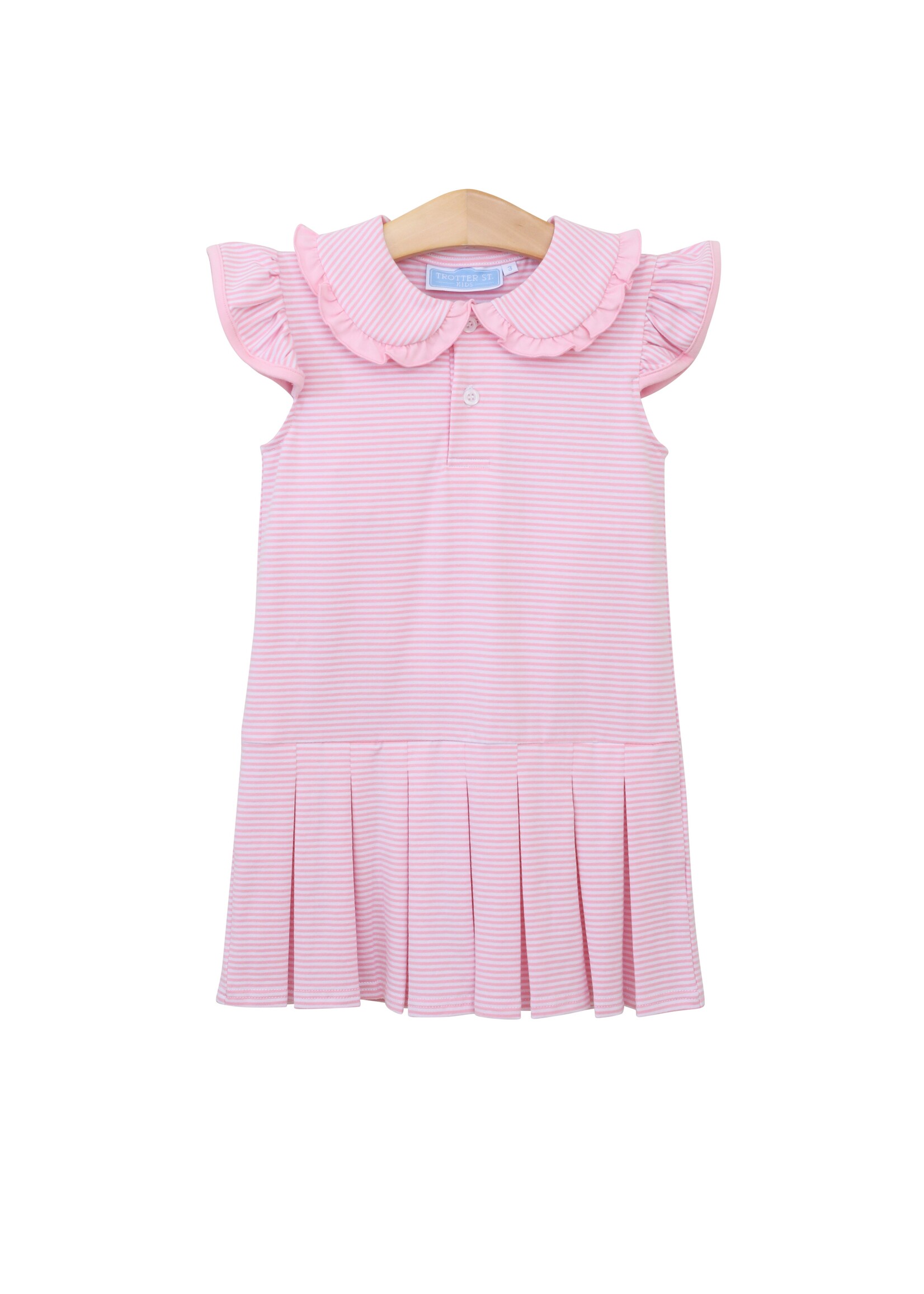 Trotter Street Kids Trotter Street Lt Pink Stripe Camilla Dress