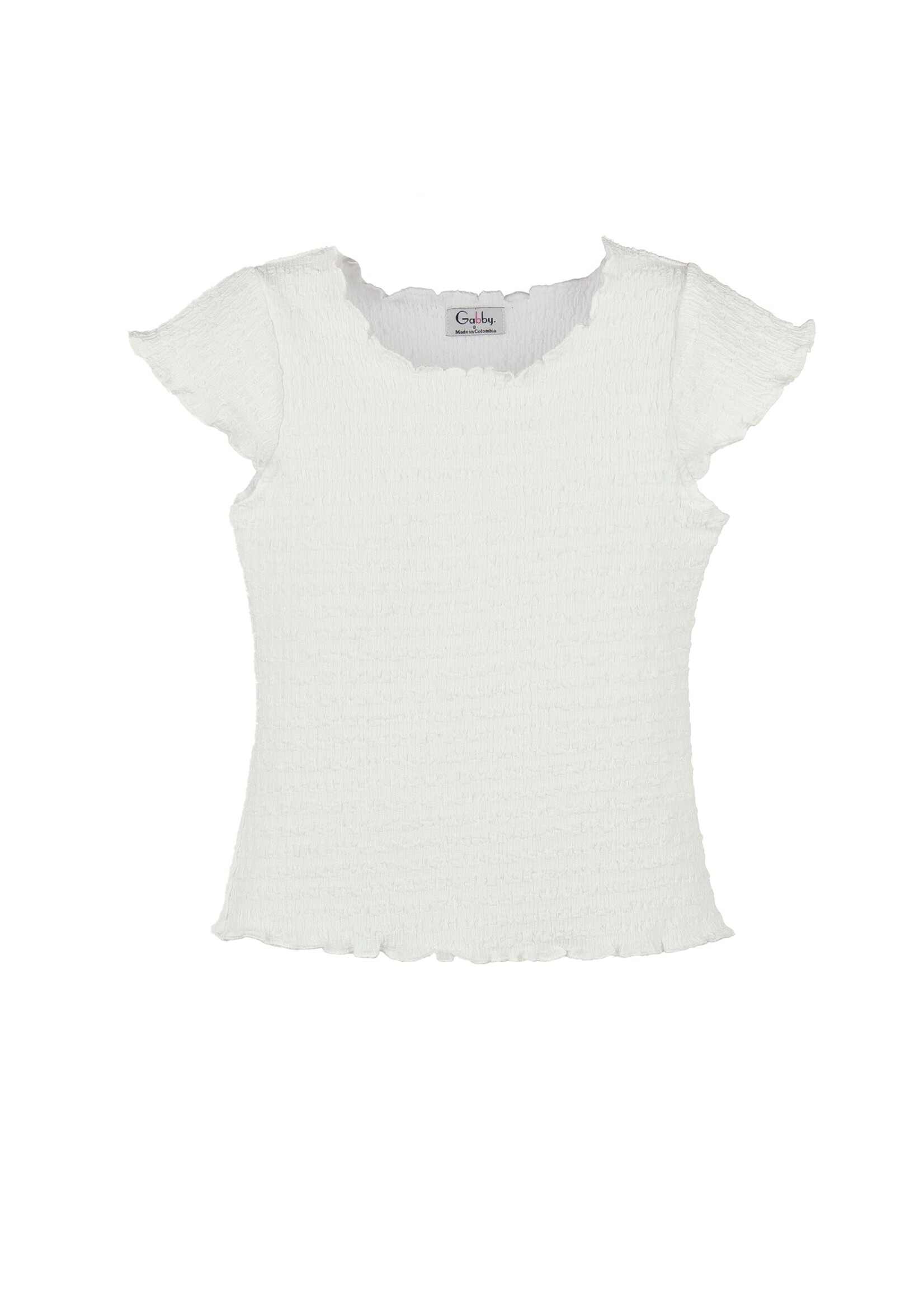 Gabby Gabby White Lili Pleated Top