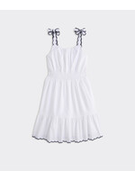 Vineyard Vines Girls Poplin Scallop Dress