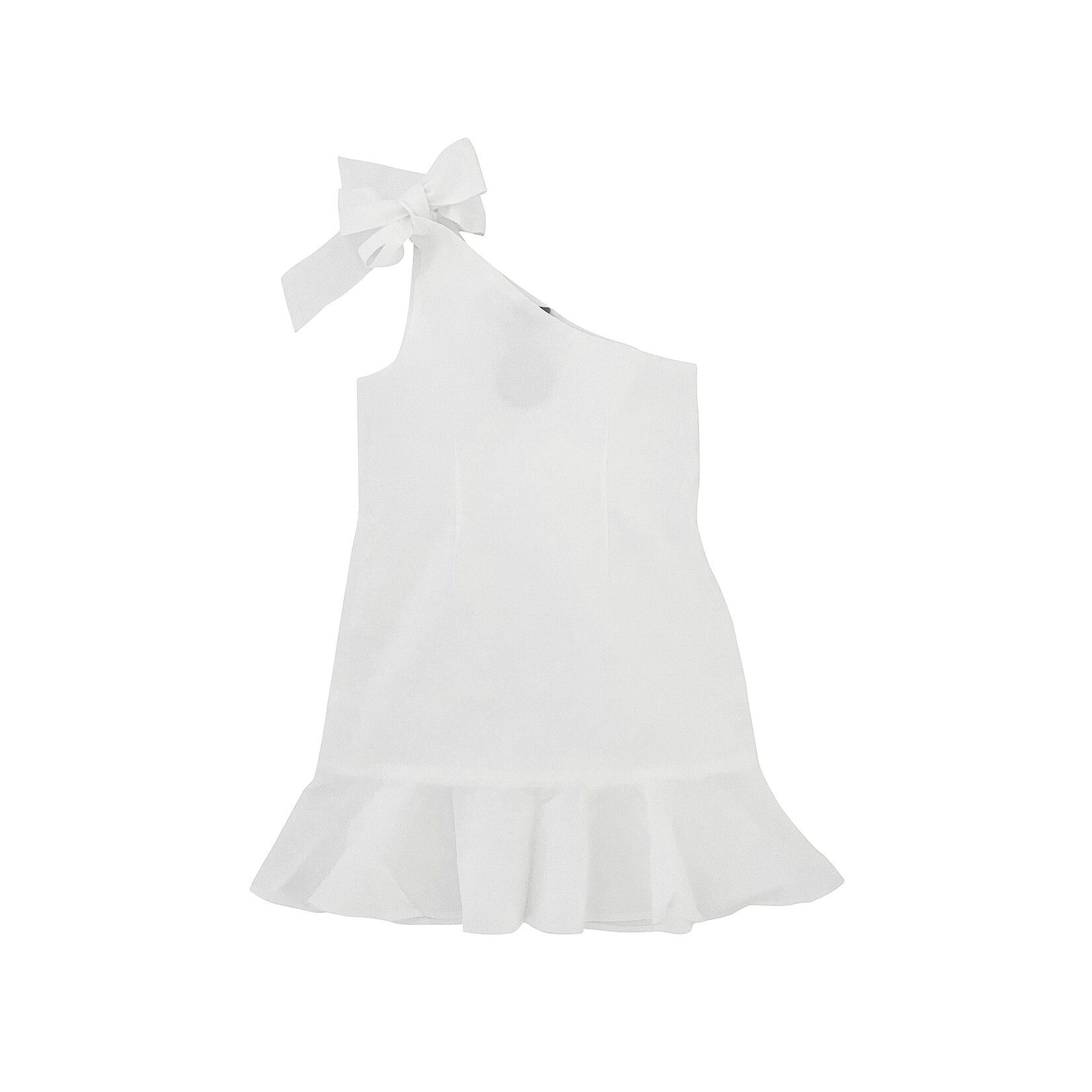 Little Olin Little Olin White One Shoulder Dress