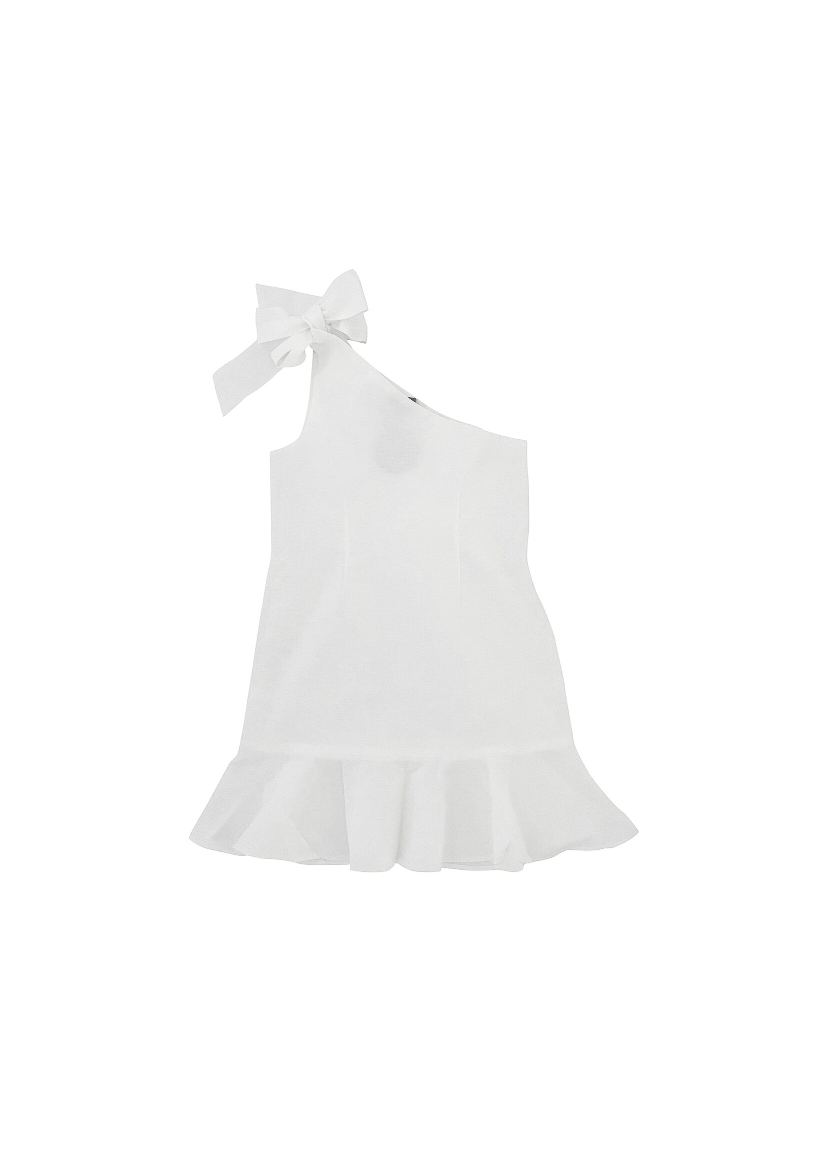 Little Olin Little Olin White One Shoulder Dress