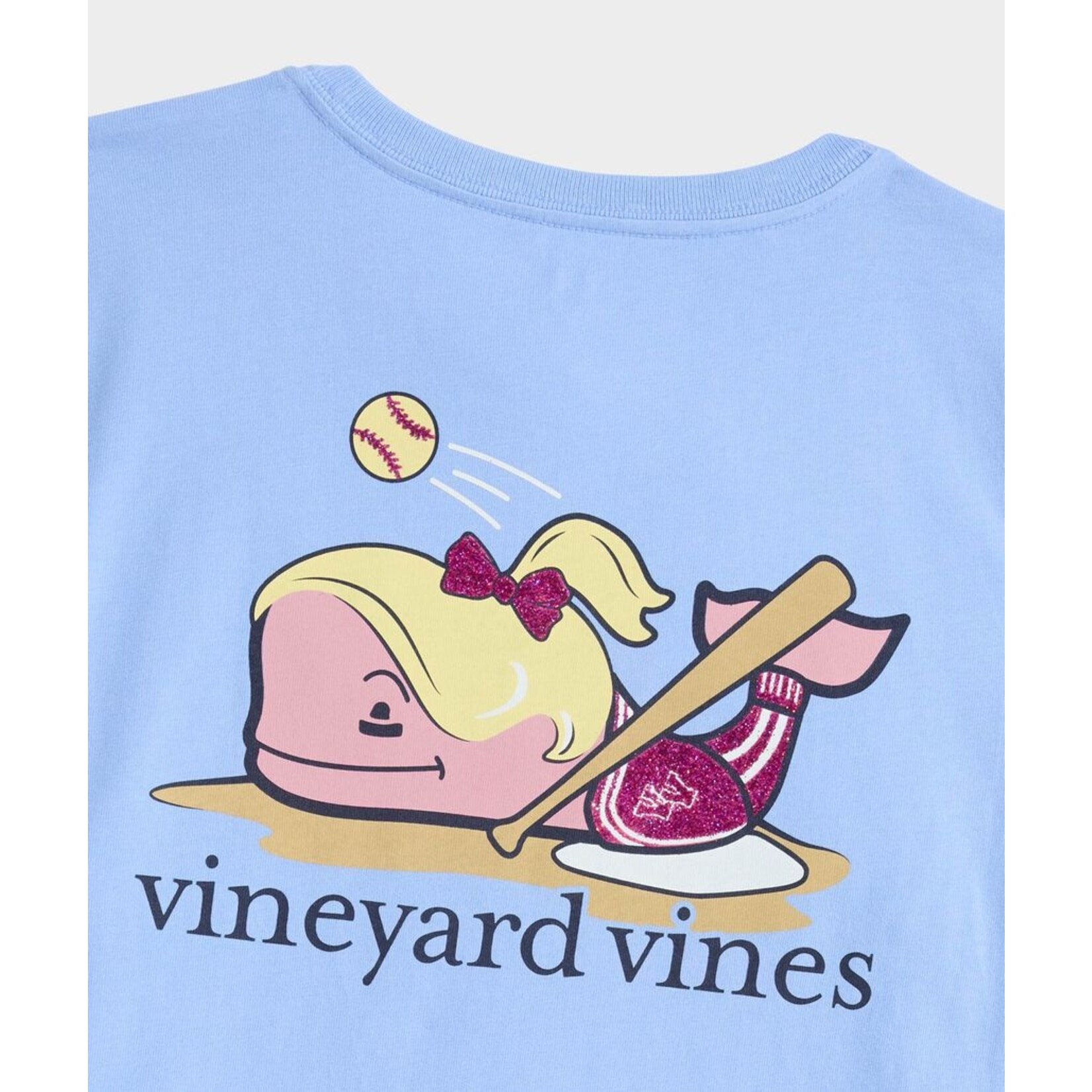 Vineyard Vines Girls Softball Whale Tee