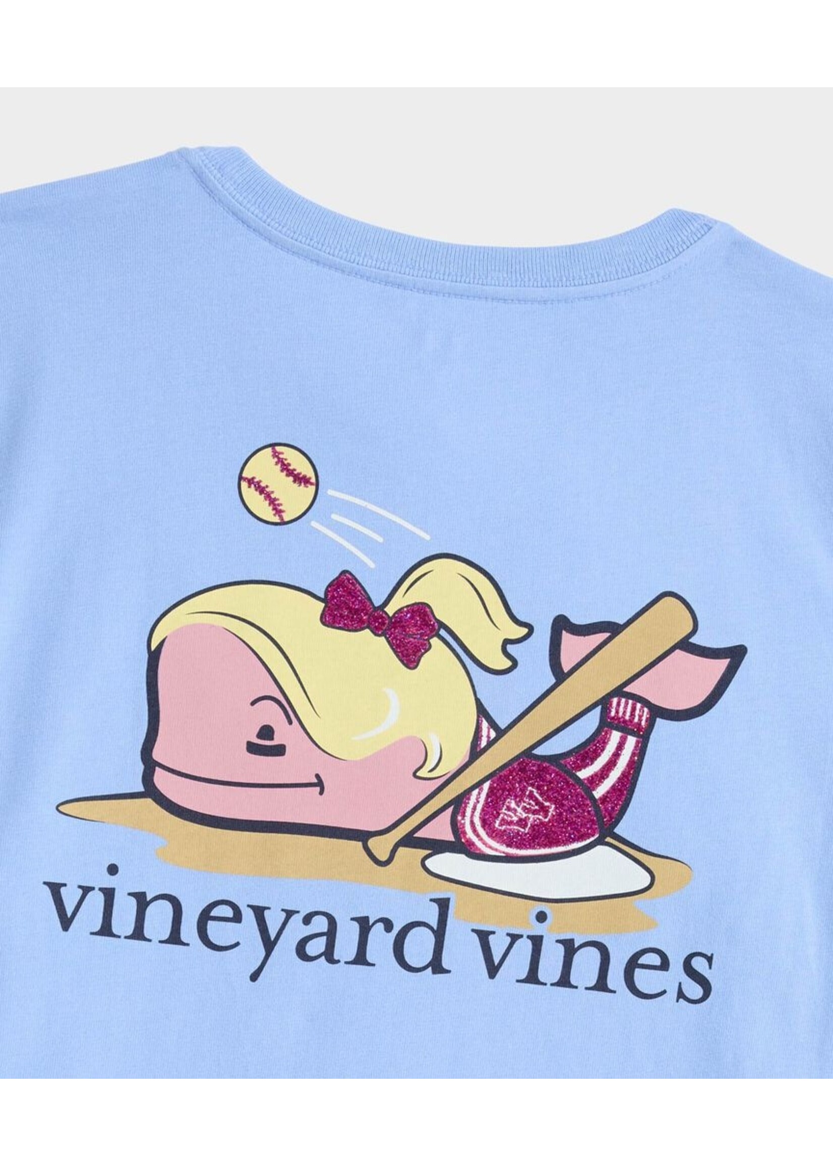 Vineyard Vines Girls Softball Whale Tee