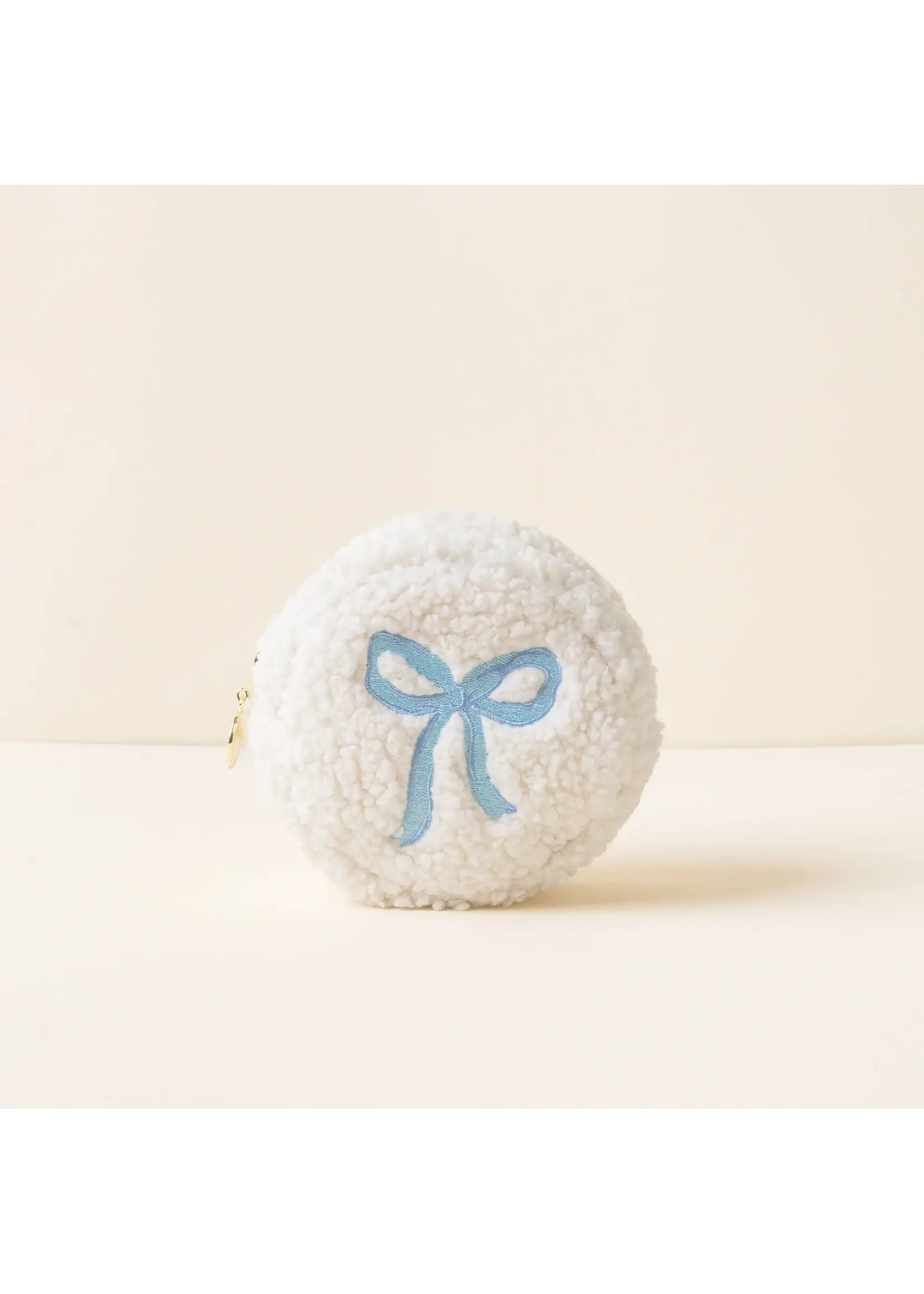 The Darling Effect Darling Effect Circle Blue Bow Teddy Pouch