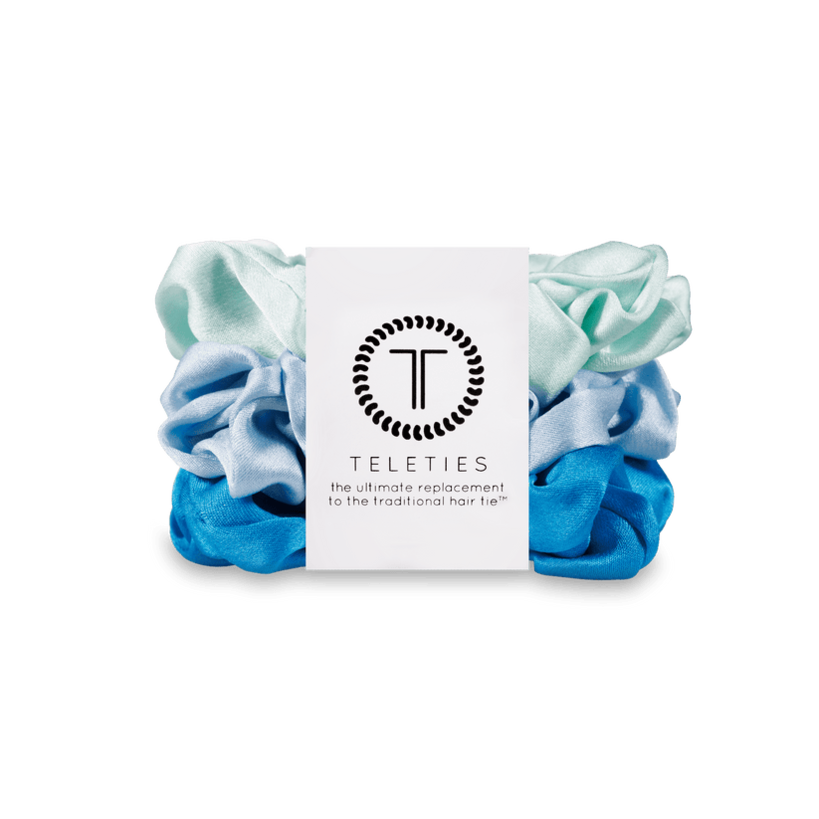 Teleties Teleties Blue Large Silk Hair Scrunchie