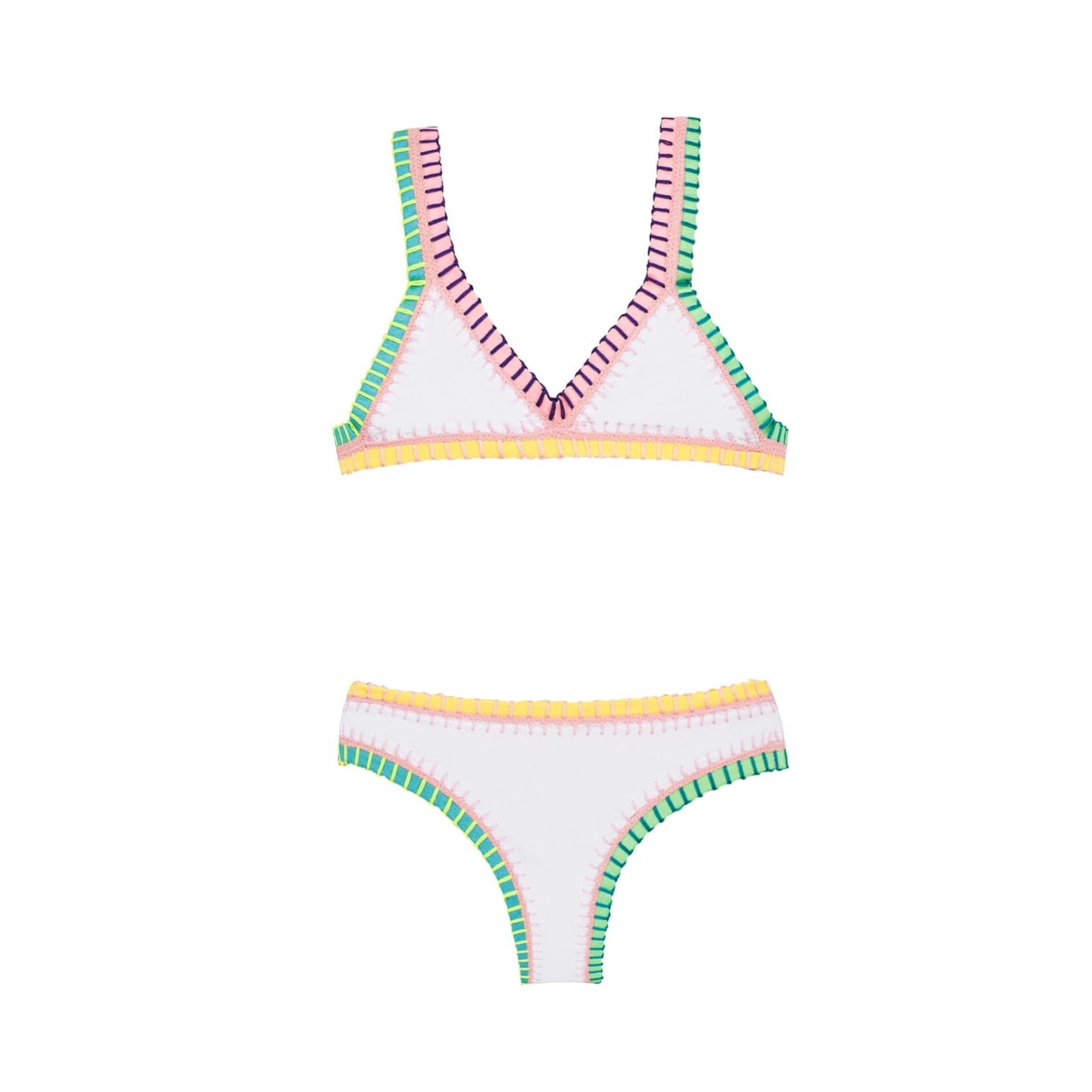 PQ Swim PQ Swim White Rainbow Embroidered Bikini