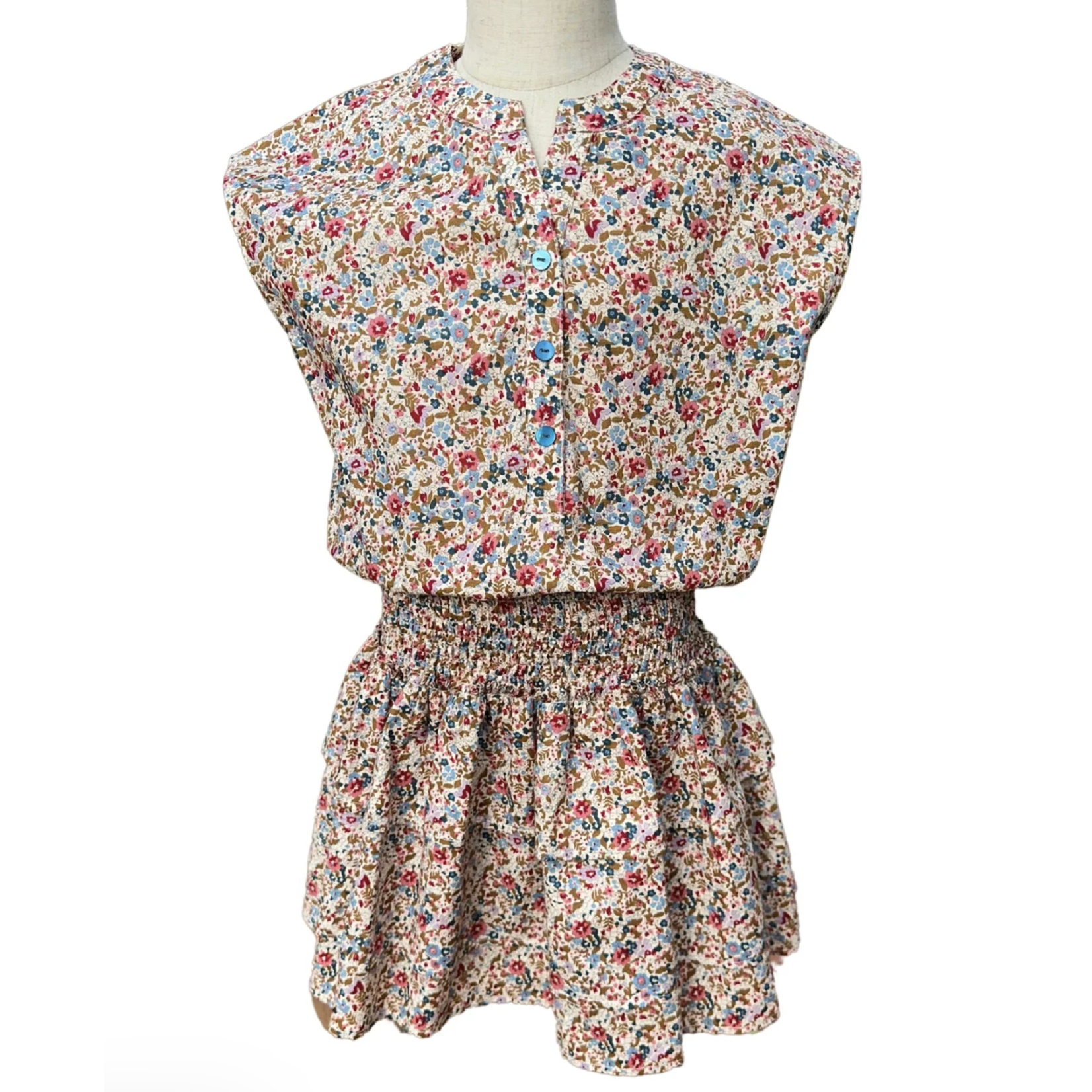 Pleat Collection Pleat Jewel Floral Drew Dress