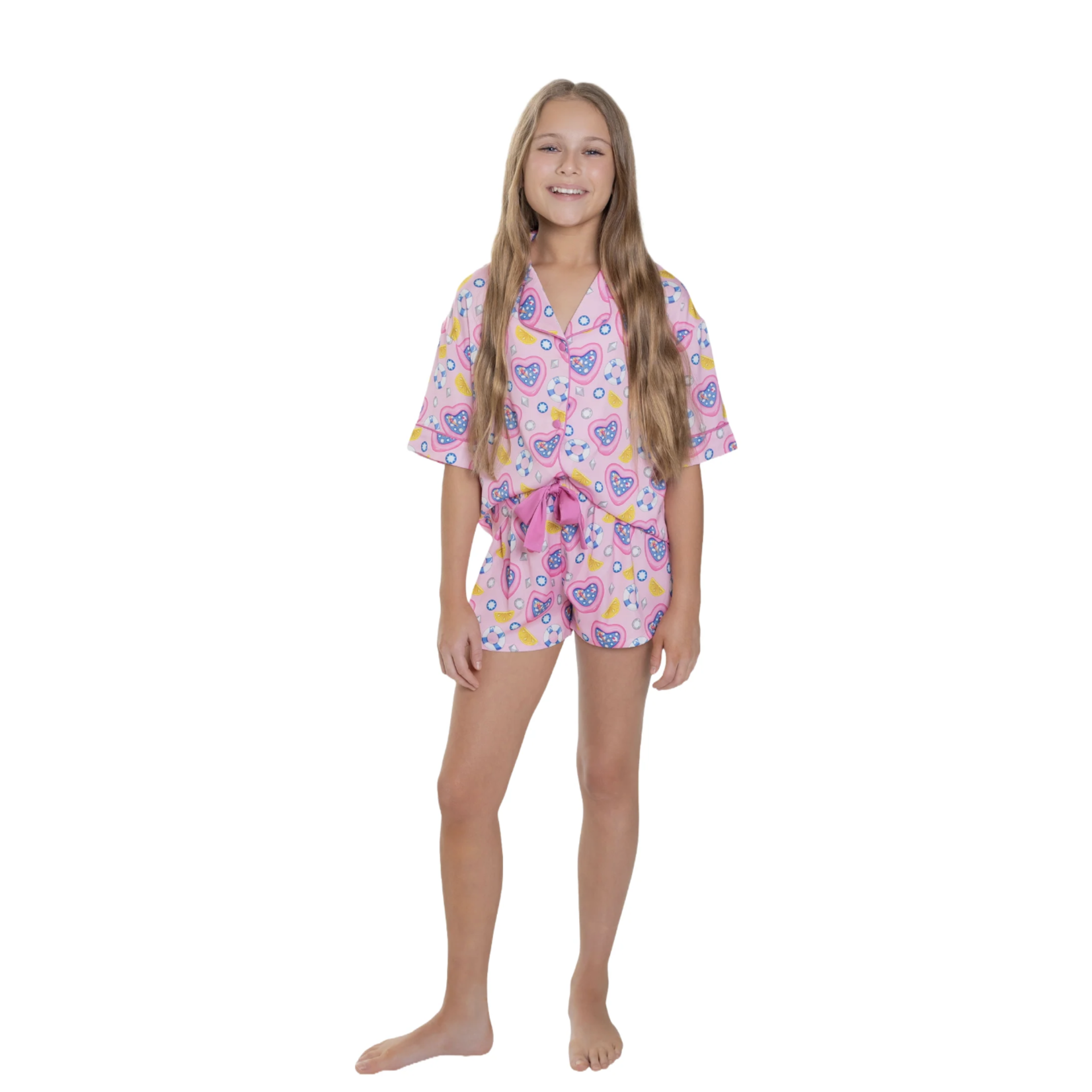 Sunshine Society Sunshine Society Pool Party Silk PJ Set