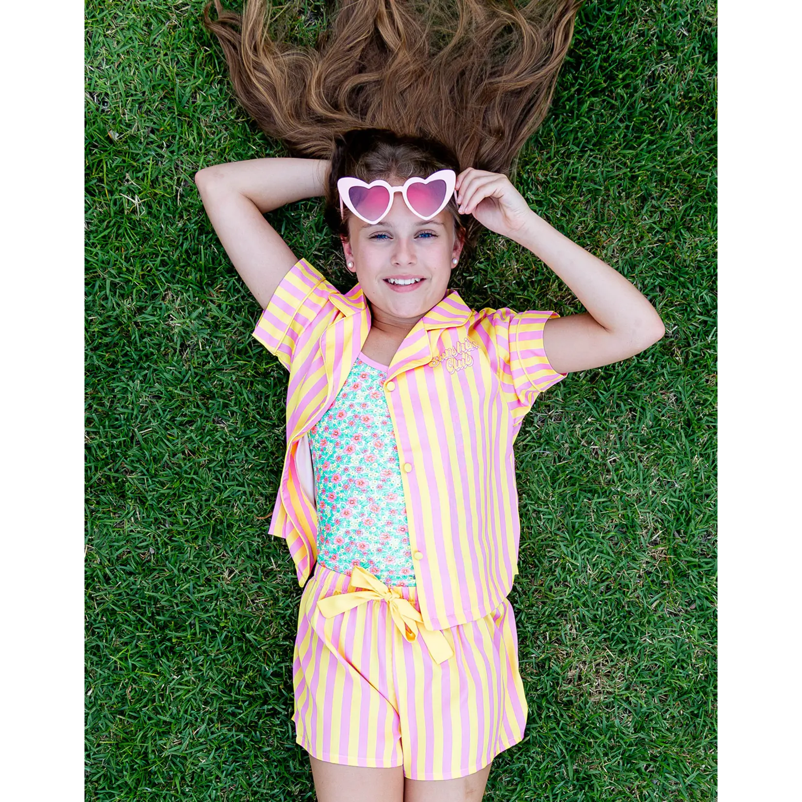 Sunshine Society Sunshine Society Sunshine Club Silk PJ Set