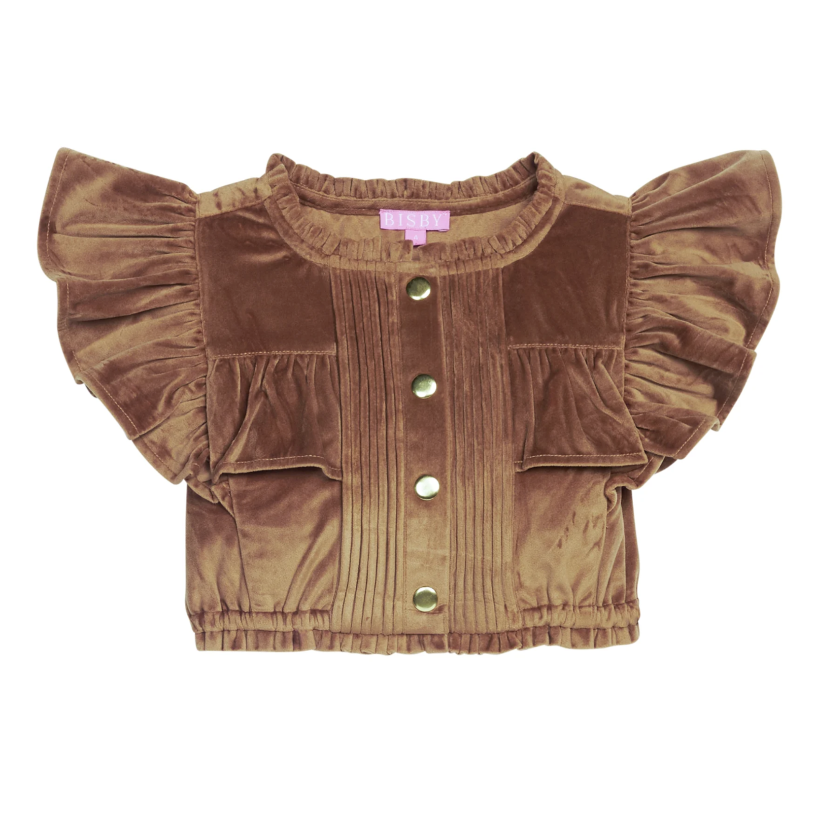 Bisby Bisby Annie Top Brown Faux Suede