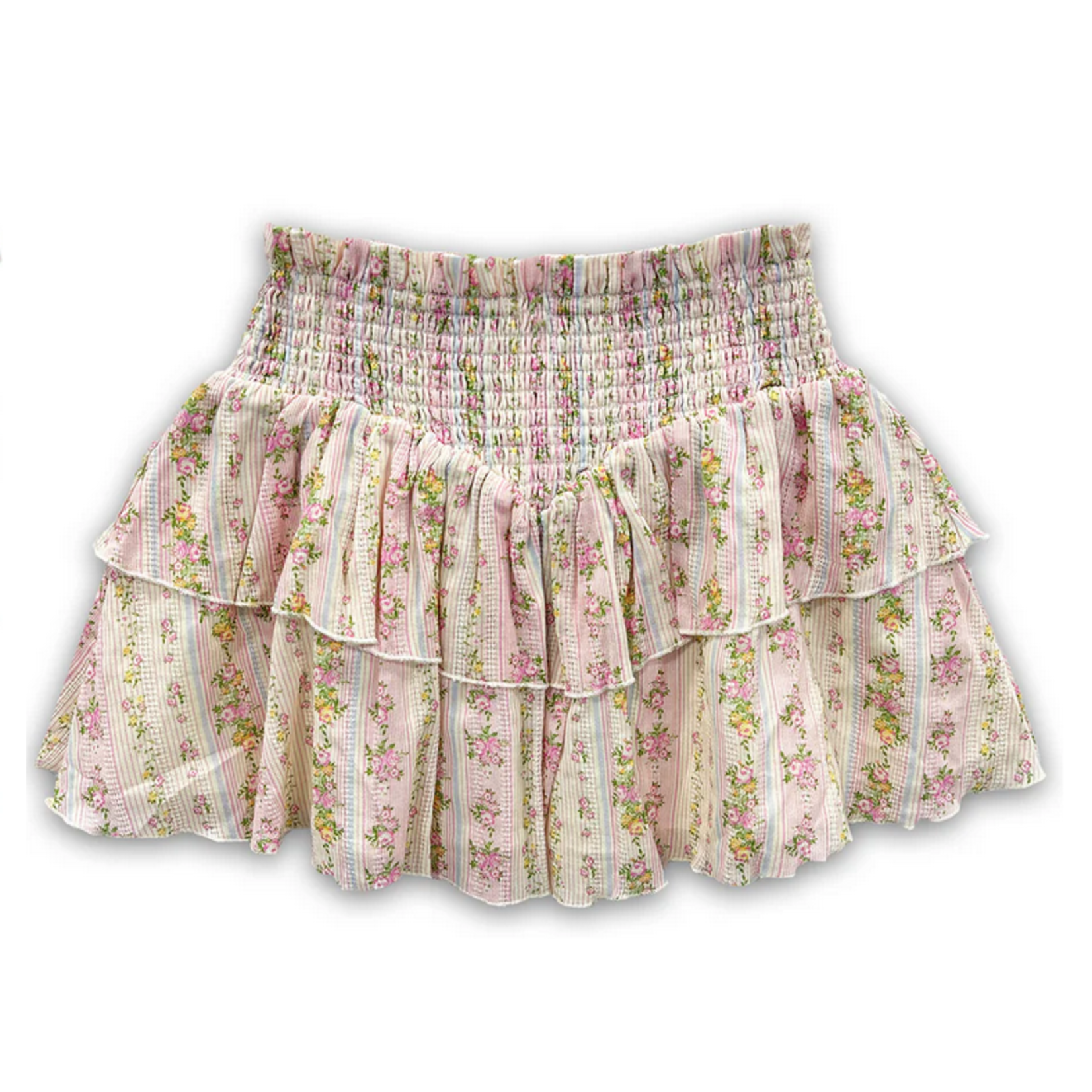 Katie J NYC Katie J Brooke Shabby Floral Stripe Skirt