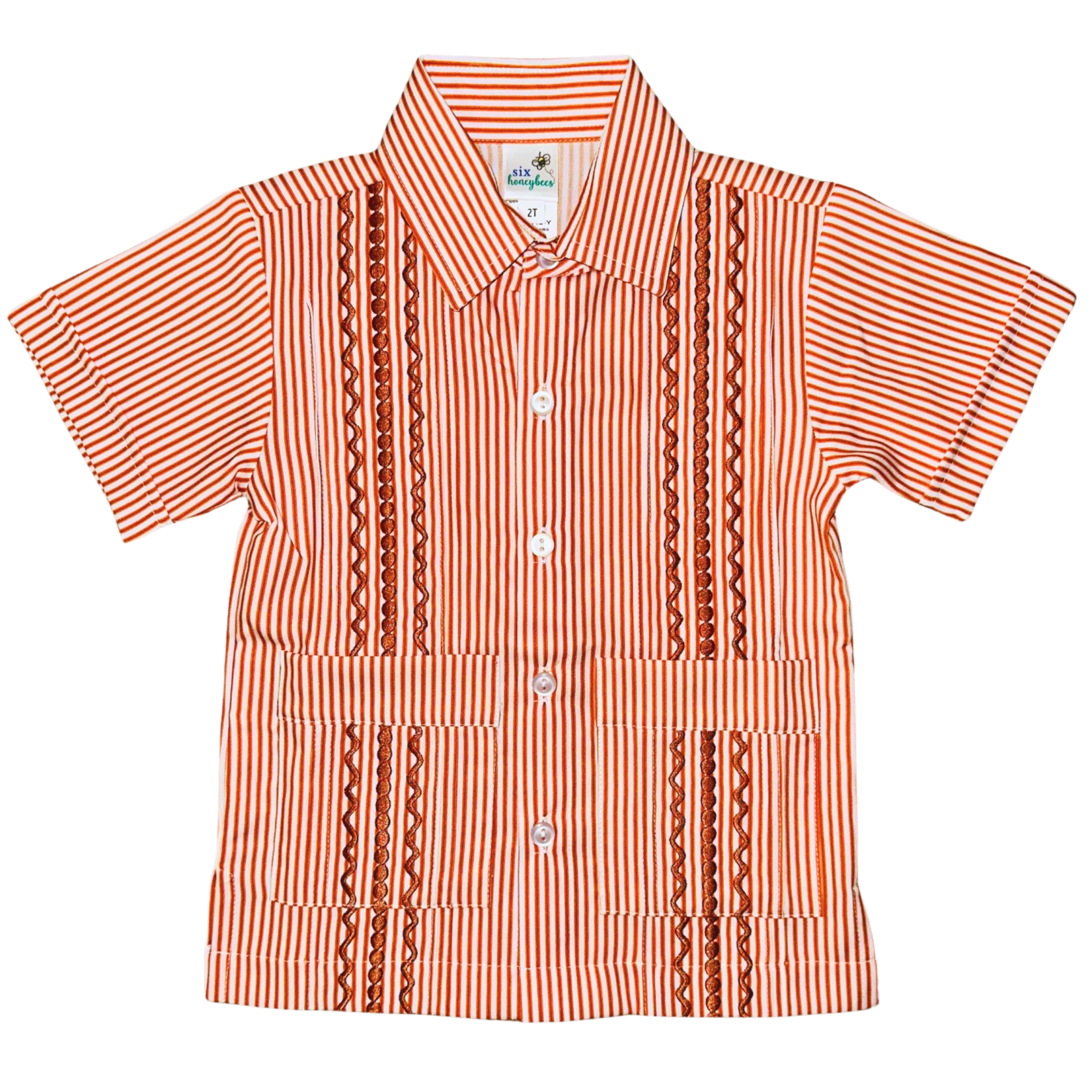 Six Honeybees Six Honeybees Gameday Orange Guayabera